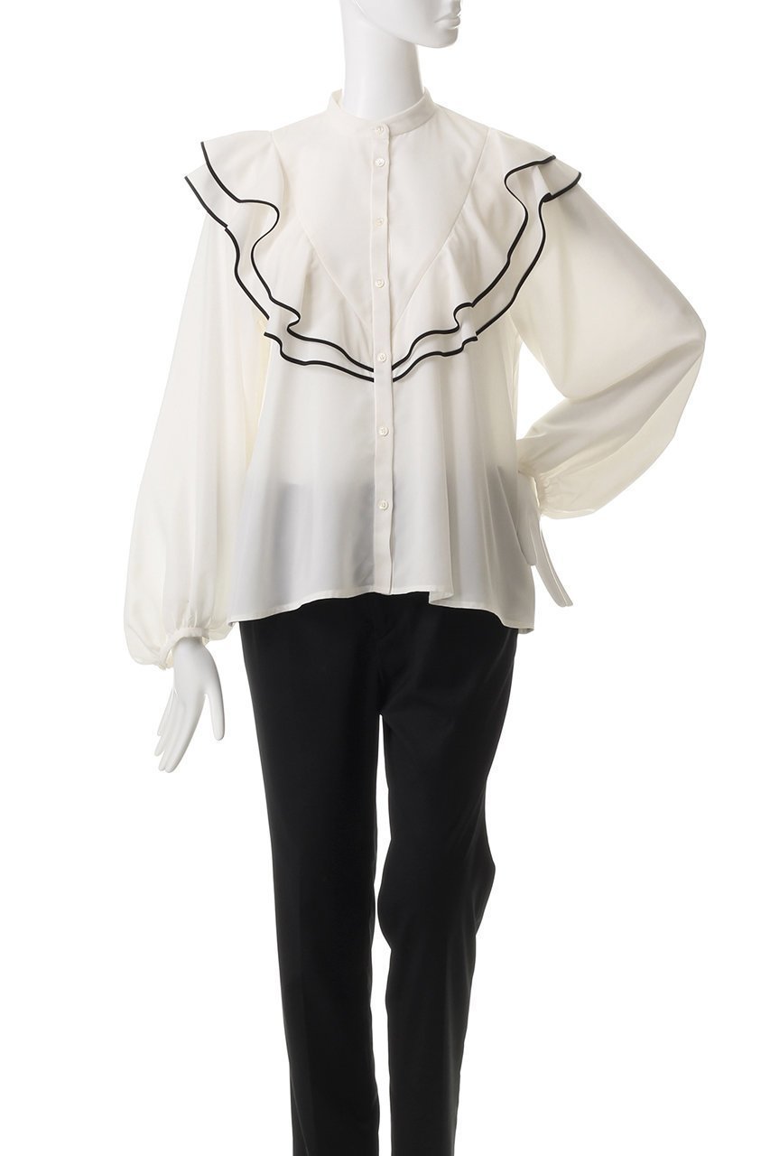 【マルティニーク/martinique】のバイカラーパイピングブラウス 人気、トレンドファッション・服の通販 founy(ファニー) 　ファッション　Fashion　レディースファッション　Fashion for Women　トップス・カットソー　Cut & Sew Tops　シャツ・ブラウス・オフィスカジュアル　Elegant Blouses & Button-Ups　スリーブ　Sleeve, Long Sleeve / Short Sleeve　トリミング　Trimming, Decorative Edge　マニッシュ　Mannish, Boyish　ロング　Long, Long-Length　エレガント 上品　Elegant　再入荷　Restock / Back in Stock　other-2|ID: prp329100004345060 ipo3291000000035041613