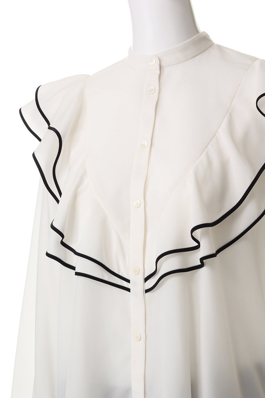 【マルティニーク/martinique】のバイカラーパイピングブラウス 人気、トレンドファッション・服の通販 founy(ファニー) 　ファッション　Fashion　レディースファッション　Fashion for Women　トップス・カットソー　Cut & Sew Tops　シャツ・ブラウス・オフィスカジュアル　Elegant Blouses & Button-Ups　スリーブ　Sleeve, Long Sleeve / Short Sleeve　トリミング　Trimming, Decorative Edge　マニッシュ　Mannish, Boyish　ロング　Long, Long-Length　エレガント 上品　Elegant　再入荷　Restock / Back in Stock　other-5|ID: prp329100004345060 ipo3291000000035041616