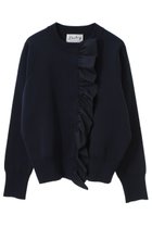 【マルティニーク/martinique】の【l heritage martinique】タフタフリルカーディガン 人気、トレンドファッション・服の通販 founy(ファニー) ファッション Fashion レディースファッション Fashion for Women トップス・カットソー Cut & Sew Tops ニット Knit Tops & Sweaters カーディガン・羽織り Layered Style Cardigans ヴィンテージ Vintage Style カーディガン Cardigan, Knitwear ジャケット Jacket, Outerwear スタンダード Standard, Basic タフタ Taffeta, Structured Fabric フリル Frill, Ruffle ブルゾン Blouson, Bomber Jacket 再入荷 Restock / Back in Stock おすすめ Recommended / Our Picks thumbnail ネイビー|ID: prp329100004345065 ipo3291000000034952990