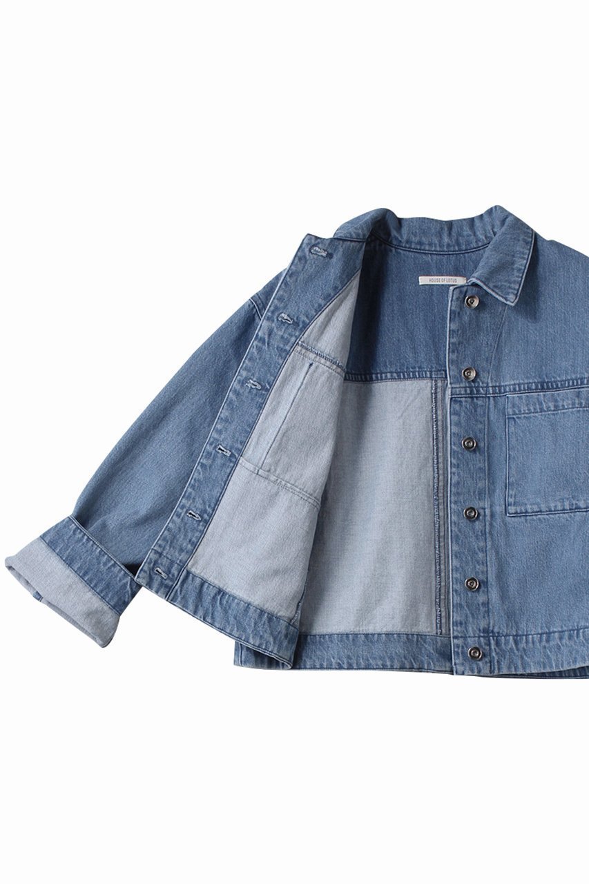 【ハウス オブ ロータス/HOUSE OF LOTUS】のデニムジャケット 人気、トレンドファッション・服の通販 founy(ファニー) 　ファッション　Fashion　レディースファッション　Fashion for Women　アウター　Coat / Outerwear Collection　レディースジャケット・軽アウター　Jackets　デニムジャケット / カジュアルアウター　Denim Jackets　おすすめ　Recommended / Our Picks　インディゴ　Indigo Denim　ショート　Short, Short Length　ジャケット　Jacket, Outerwear　ダブル　Double, Double-Breasted　デニム　Denim, Jeans Material　ブリーチ　Bleach, Washed Finish　ワイド　Wide, Wide Fit　春　Spring　other-6|ID: prp329100004345111 ipo3291000000032952470