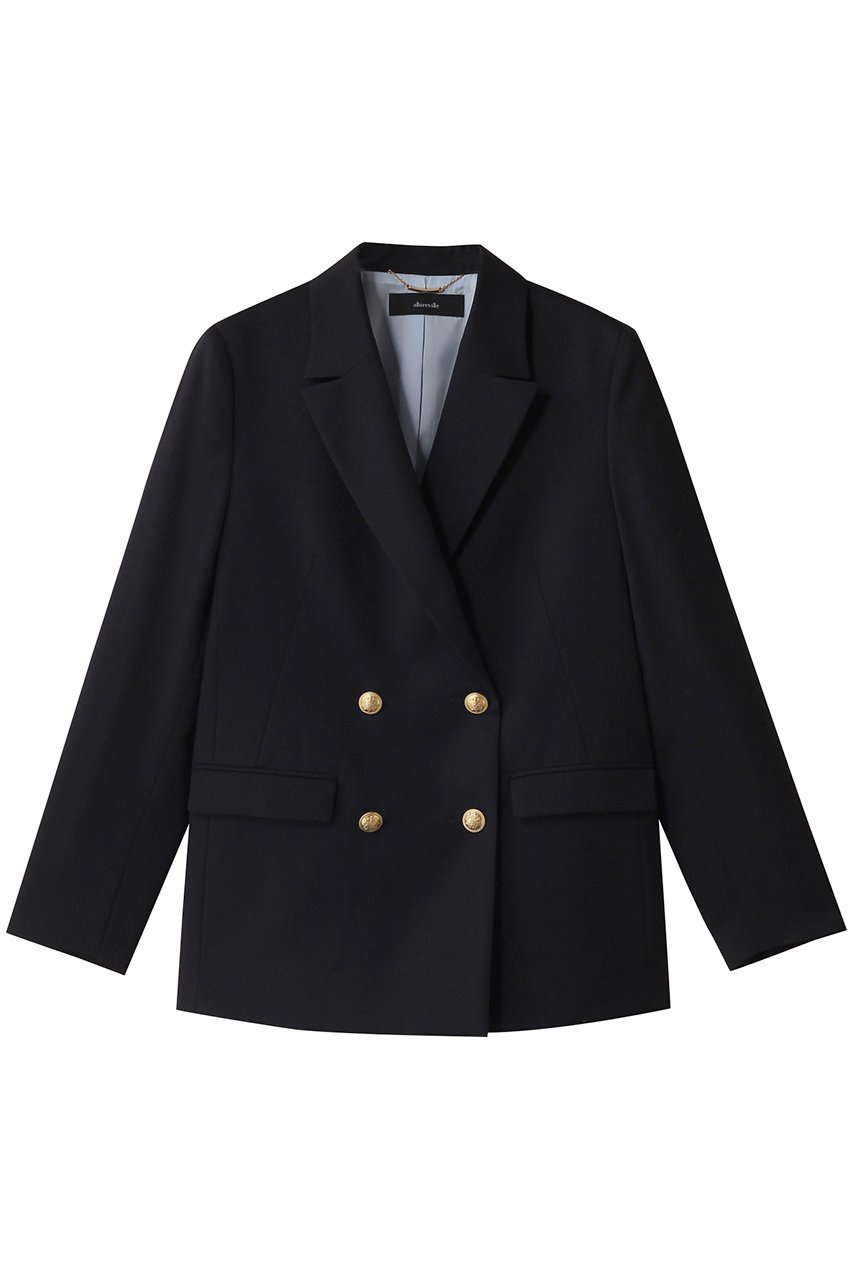 【アルアバイル/allureville】のウールギャバジンテーラードジャケット インテリア・キッズ・メンズ・レディースファッション・服の通販 founy(ファニー) 　ファッション　Fashion　レディースファッション　Fashion for Women　アウター　Coat / Outerwear Collection　レディースジャケット・軽アウター　Jackets　テーラードジャケット / 通勤・きれいめスタイル　Tailored Jackets & Blazers　クール　Cool, Chic　ジャケット　Jacket, Outerwear　リュクス　Luxury, Elegant, High-End, Chic　ネイビー|ID: prp329100004345113 ipo3291000000032918560