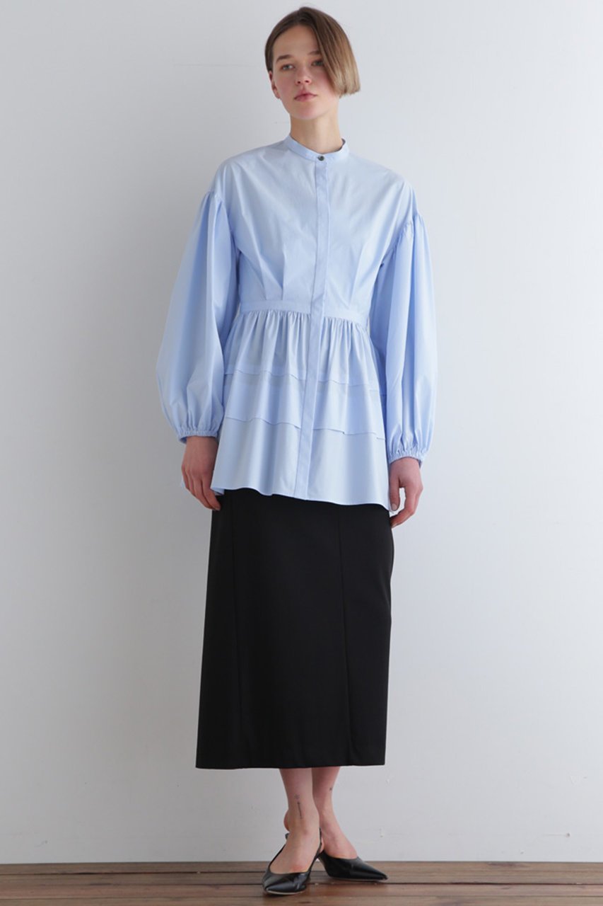 【ル フィル/LE PHIL】のSOLOTEXブロードブラウス 人気、トレンドファッション・服の通販 founy(ファニー) 　ファッション　Fashion　レディースファッション　WOMEN　トップス・カットソー　Tops/Tshirt　シャツ/ブラウス　Shirts/Blouses　エレガント 上品　Elegant　ギャザー　Gather　スリーブ　Sleeve　フレア　Flare　ブロード　Broad　ロング　Long　定番　Standard　other-2|ID: prp329100004345117 ipo3291000000031241745