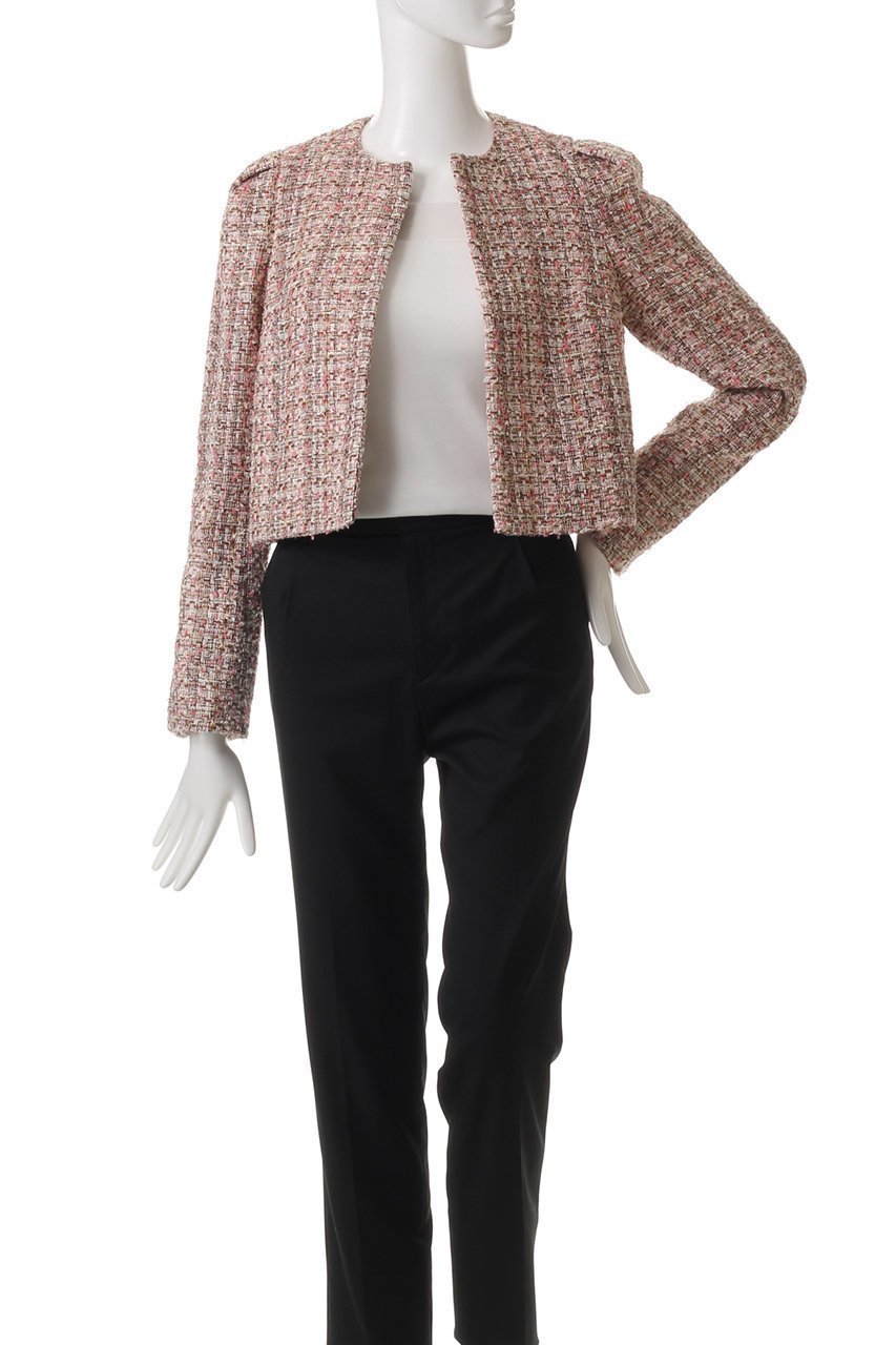 【ベイジ,/BEIGE,】のTEASEL(テーゼル)/ノーカラーツイードジャケット 人気、トレンドファッション・服の通販 founy(ファニー) 　ファッション　Fashion　レディースファッション　Fashion for Women　アウター　Coat / Outerwear Collection　レディースジャケット・軽アウター　Jackets　コンパクト　Compact, Small Size　シンプル　Simple, Minimal　ジャケット　Jacket, Outerwear　スリーブ　Sleeve, Long Sleeve / Short Sleeve　ツイード　Twill, Twill Weave　エレガント 上品　Elegant　other-2|ID: prp329100004345125 ipo3291000000032918152
