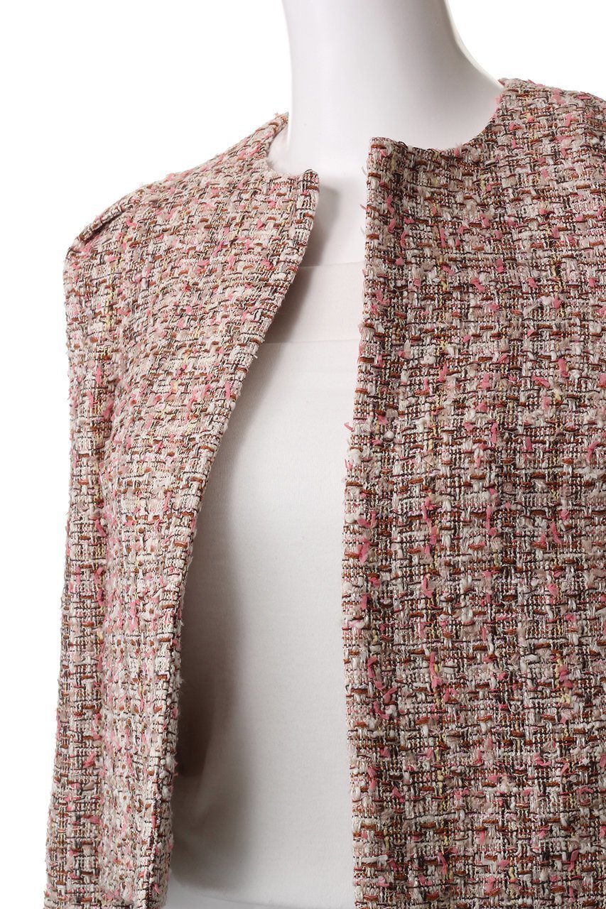 【ベイジ,/BEIGE,】のTEASEL(テーゼル)/ノーカラーツイードジャケット 人気、トレンドファッション・服の通販 founy(ファニー) 　ファッション　Fashion　レディースファッション　Fashion for Women　アウター　Coat / Outerwear Collection　レディースジャケット・軽アウター　Jackets　コンパクト　Compact, Small Size　シンプル　Simple, Minimal　ジャケット　Jacket, Outerwear　スリーブ　Sleeve, Long Sleeve / Short Sleeve　ツイード　Twill, Twill Weave　エレガント 上品　Elegant　other-5|ID: prp329100004345125 ipo3291000000032918186