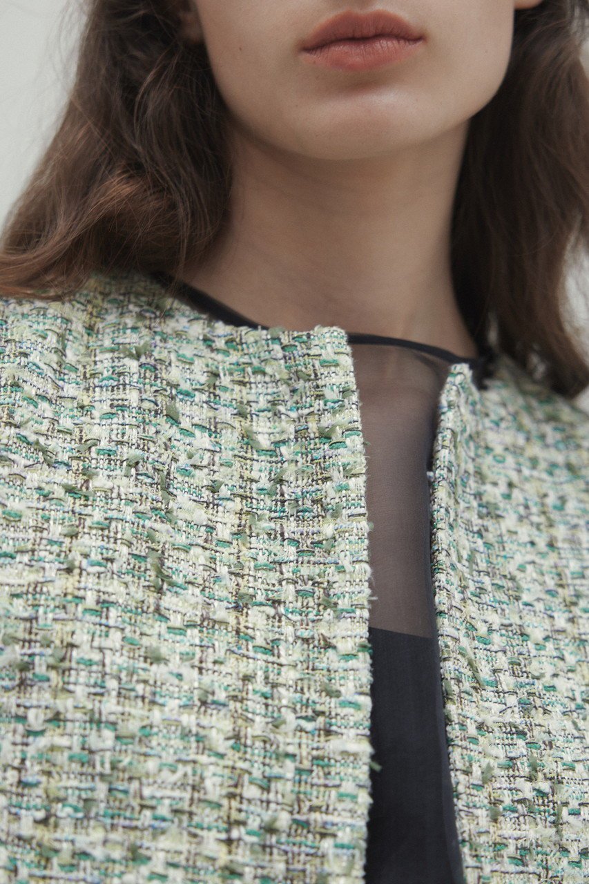 【ベイジ,/BEIGE,】のTEASEL(テーゼル)/ノーカラーツイードジャケット 人気、トレンドファッション・服の通販 founy(ファニー) 　ファッション　Fashion　レディースファッション　Fashion for Women　アウター　Coat / Outerwear Collection　レディースジャケット・軽アウター　Jackets　コンパクト　Compact, Small Size　シンプル　Simple, Minimal　ジャケット　Jacket, Outerwear　スリーブ　Sleeve, Long Sleeve / Short Sleeve　ツイード　Twill, Twill Weave　エレガント 上品　Elegant　other-8|ID: prp329100004345125 ipo3291000000032918218
