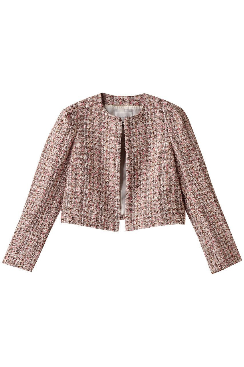 【ベイジ,/BEIGE,】のTEASEL(テーゼル)/ノーカラーツイードジャケット インテリア・キッズ・メンズ・レディースファッション・服の通販 founy(ファニー) 　ファッション　Fashion　レディースファッション　Fashion for Women　アウター　Coat / Outerwear Collection　レディースジャケット・軽アウター　Jackets　コンパクト　Compact, Small Size　シンプル　Simple, Minimal　ジャケット　Jacket, Outerwear　スリーブ　Sleeve, Long Sleeve / Short Sleeve　ツイード　Twill, Twill Weave　エレガント 上品　Elegant　PINK MIX|ID: prp329100004345125 ipo3291000000035781656