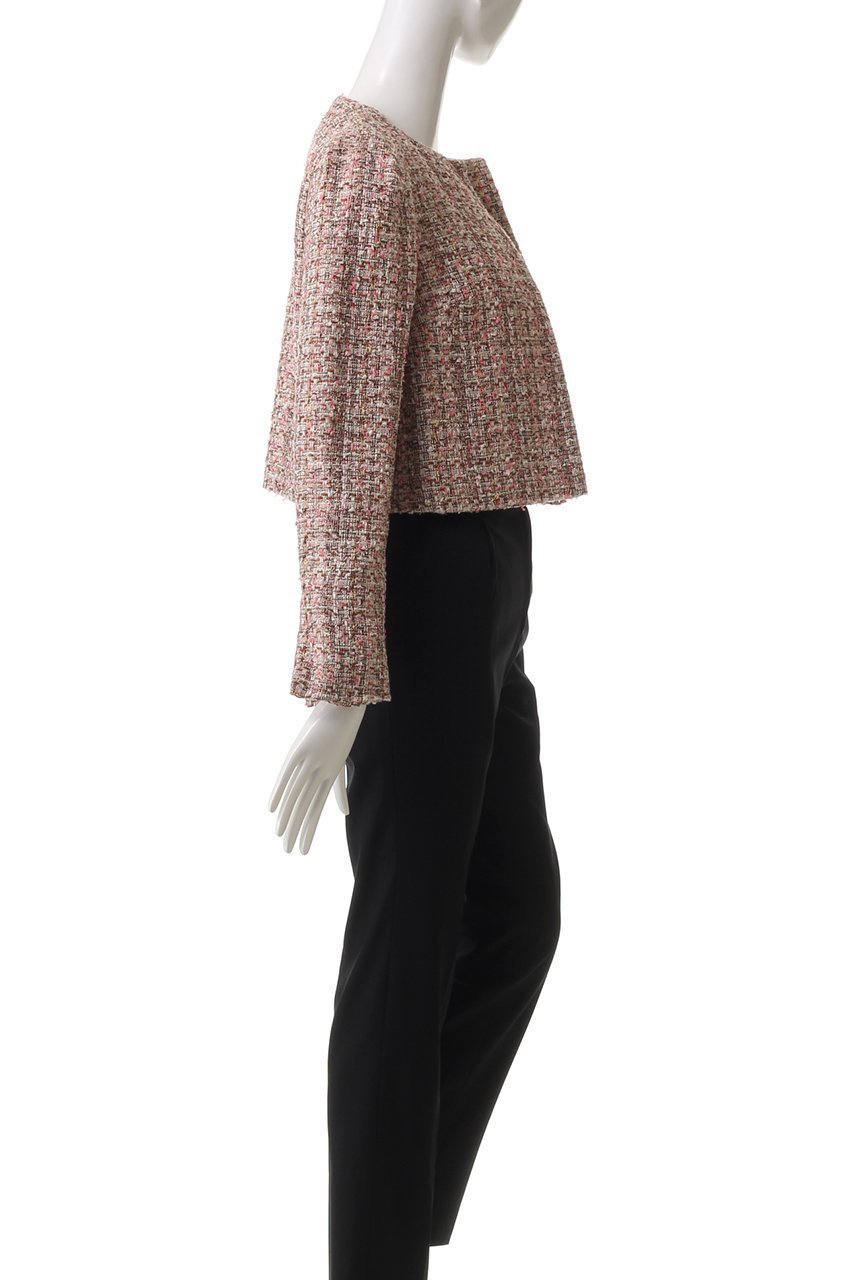 【ベイジ,/BEIGE,】のTEASEL(テーゼル)/ノーカラーツイードジャケット 人気、トレンドファッション・服の通販 founy(ファニー) 　ファッション　Fashion　レディースファッション　Fashion for Women　アウター　Coat / Outerwear Collection　レディースジャケット・軽アウター　Jackets　コンパクト　Compact, Small Size　シンプル　Simple, Minimal　ジャケット　Jacket, Outerwear　スリーブ　Sleeve, Long Sleeve / Short Sleeve　ツイード　Twill, Twill Weave　エレガント 上品　Elegant　other-3|ID: prp329100004345125 ipo3291000000035878368