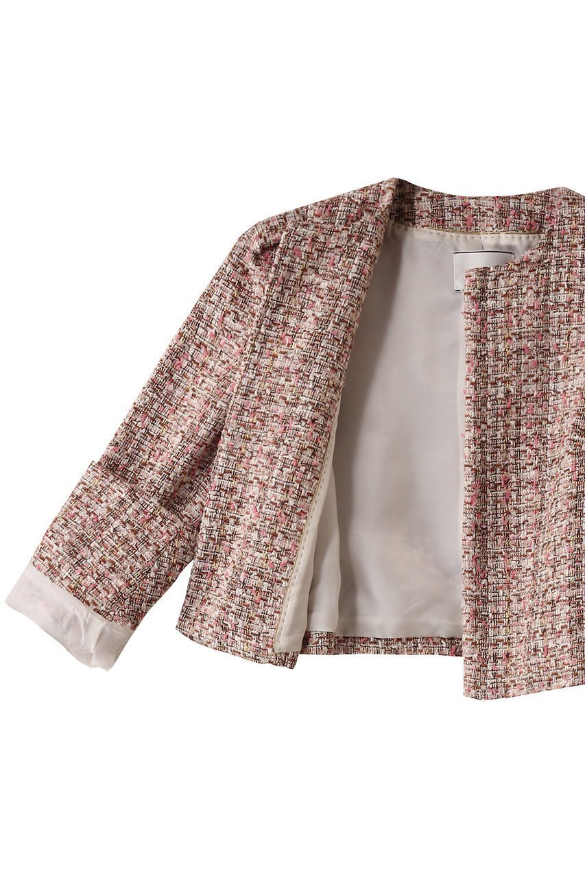 【ベイジ,/BEIGE,】のTEASEL(テーゼル)/ノーカラーツイードジャケット 人気、トレンドファッション・服の通販 founy(ファニー) 　ファッション　Fashion　レディースファッション　Fashion for Women　アウター　Coat / Outerwear Collection　レディースジャケット・軽アウター　Jackets　コンパクト　Compact, Small Size　シンプル　Simple, Minimal　ジャケット　Jacket, Outerwear　スリーブ　Sleeve, Long Sleeve / Short Sleeve　ツイード　Twill, Twill Weave　エレガント 上品　Elegant　other-6|ID: prp329100004345125 ipo3291000000035878371