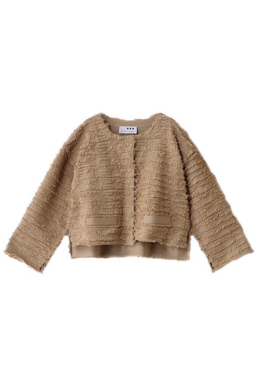 【スリー ドッツ/three dots】のフリンジセーター ジャケット インテリア・キッズ・メンズ・レディースファッション・服の通販 founy(ファニー) 　ファッション　Fashion　レディースファッション　Fashion for Women　アウター　Coat / Outerwear Collection　レディースジャケット・軽アウター　Jackets　おすすめ　Recommended / Our Picks　エレガント 上品　Elegant　ジャケット　Jacket, Outerwear　スリーブ　Sleeve, Long Sleeve / Short Sleeve　セットアップ　Set-Up, Coordinated Outfit　フリンジ　Fringe, Tassel　リュクス　Luxury, Elegant, High-End, Chic　ロング　Long, Long-Length　ベージュ|ID: prp329100004345131 ipo3291000000032918262