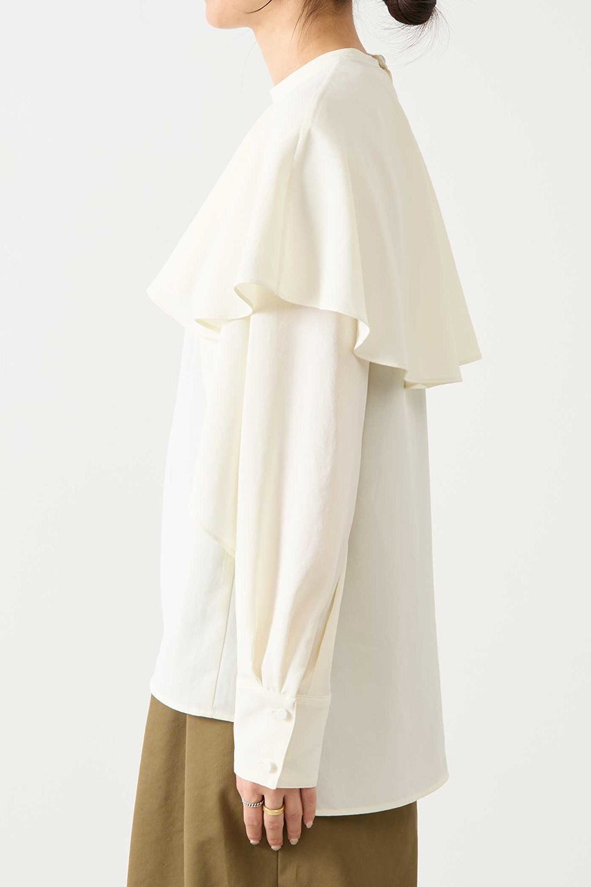 【マルティニーク/martinique】の【l heritage martinique】アルバトロスジョーゼットケープブラウス(取り外し可) 人気、トレンドファッション・服の通販 founy(ファニー) 　ファッション　Fashion　レディースファッション　Fashion for Women　トップス・カットソー　Cut & Sew Tops　シャツ・ブラウス・オフィスカジュアル　Elegant Blouses & Button-Ups　エレガント 上品　Elegant　ヴィンテージ　Vintage Style　クラシック　Classic, Timeless Style　ジョーゼット　Georgette, Semi-Sheer Fabric　スタンダード　Standard, Basic　スリーブ　Sleeve, Long Sleeve / Short Sleeve　バランス　Balance, Style Balance　フィット　Fit, Slim Fit　ラッフル　Ruffle, Frill　ロング　Long, Long-Length　おすすめ　Recommended / Our Picks　other-3|ID: prp329100004346203 ipo3291000000035041735