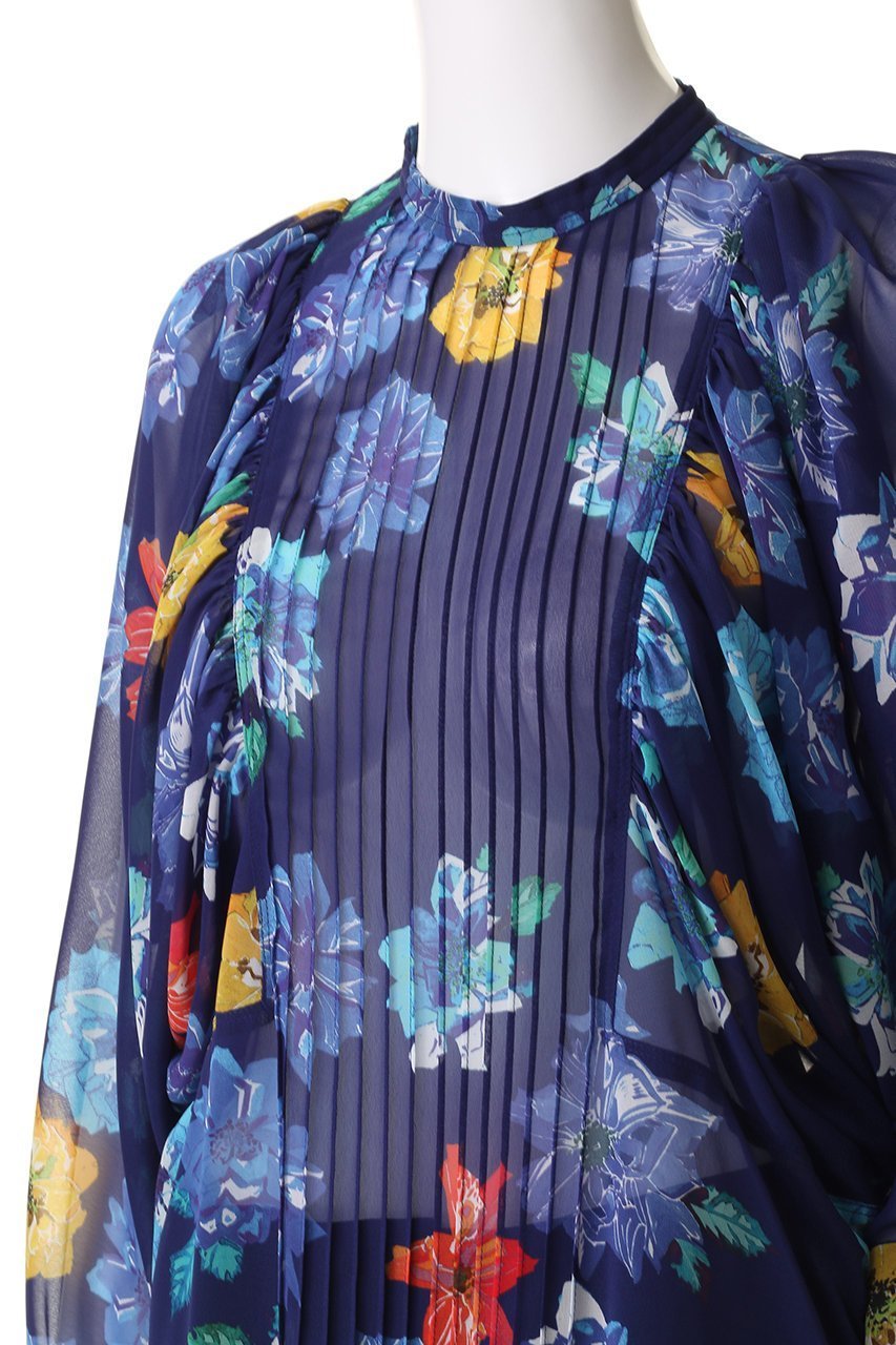 【マルティニーク/martinique】の【l heritage martinique】ヴィンテージフローラルプリントブラウス(セットアップ可) 人気、トレンドファッション・服の通販 founy(ファニー) 　ファッション　Fashion　レディースファッション　Fashion for Women　トップス・カットソー　Cut & Sew Tops　シャツ・ブラウス・オフィスカジュアル　Elegant Blouses & Button-Ups　ヴィンテージ　Vintage Style　ギャザー　Gathered, Ruffled　クラシック　Classic, Timeless Style　シフォン　Chiffon, Lightweight Fabric　スクエア　Square, Square Shape　スタンダード　Standard, Basic　スリーブ　Sleeve, Long Sleeve / Short Sleeve　セットアップ　Set-Up, Coordinated Outfit　デニム　Denim, Jeans Material　パターン　Pattern, Design Print　フロント　Front, Front Design　プリント　Print, Printed Pattern　プリーツ　Pleats, Pleated　ロング　Long, Long-Length　再入荷　Restock / Back in Stock　おすすめ　Recommended / Our Picks　other-5|ID: prp329100004346206 ipo3291000000032705253