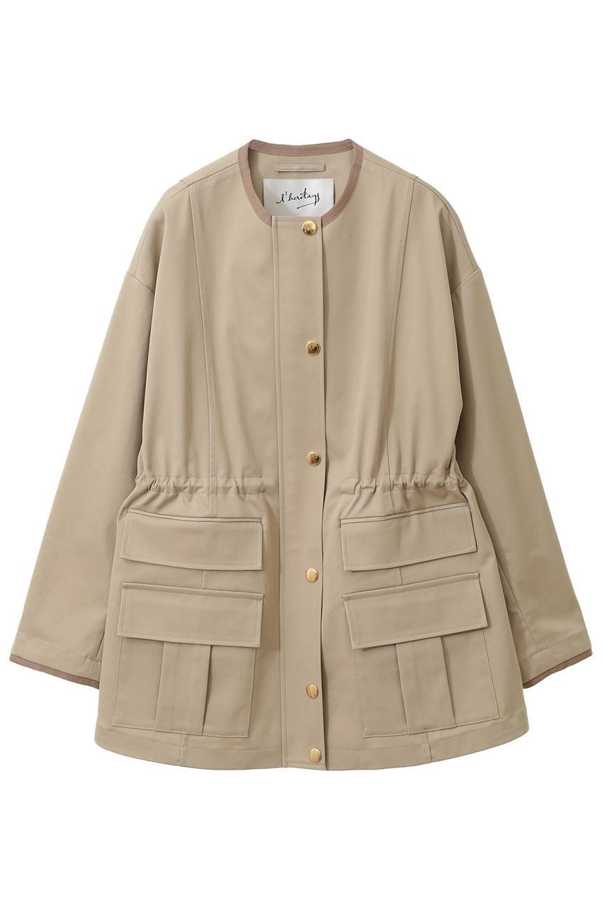 【マルティニーク/martinique】の【l heritage martinique】クラシックチノカバーオール(セットアップ可) インテリア・キッズ・メンズ・レディースファッション・服の通販 founy(ファニー) 　ファッション　Fashion　レディースファッション　Fashion for Women　アウター　Coat / Outerwear Collection　レディースジャケット・軽アウター　Jackets　アメリカン　American Style　エレガント 上品　Elegant　ヴィンテージ　Vintage Style　ジャケット　Jacket, Outerwear　スタンダード　Standard, Basic　セットアップ　Set-Up, Coordinated Outfit　タンブラー　Tumbler, Travel Mug　ドロップ　Drop Shoulder, Dropped Style　ドローコード　Drawcord, Drawstring Cord　ビンテージ　Vintage, Retro Style　モダン　Modern, Contemporary　おすすめ　Recommended / Our Picks　ベージュ|ID: prp329100004346210 ipo3291000000035041997