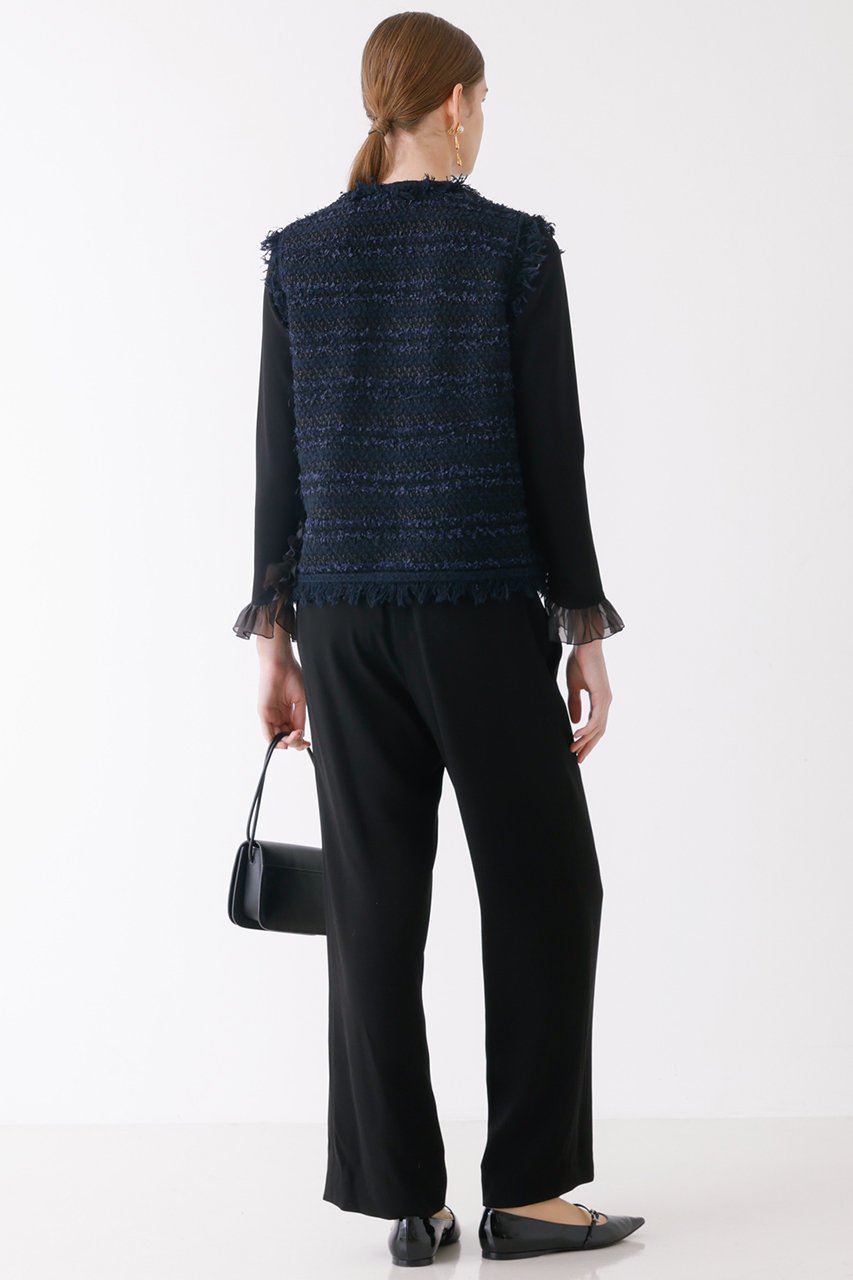 【デザイン ワークス/DESIGN WORKS】のニットツイードジレ 人気、トレンドファッション・服の通販 founy(ファニー) 　ファッション　Fashion　レディースファッション　WOMEN　アウター　Coat Outerwear　ジャケット　Jackets　シンプル　Simple　ジャケット　Jacket　タンク　Tank　フリンジ　Fringe　ベスト　Vest　other-5|ID: prp329100004347169 ipo3291000000031352827