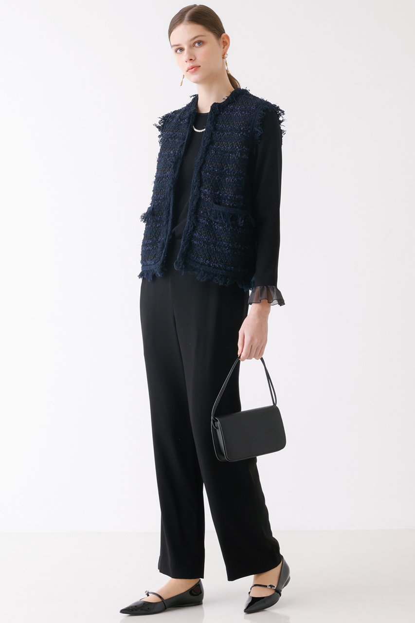 【デザイン ワークス/DESIGN WORKS】のニットツイードジレ 人気、トレンドファッション・服の通販 founy(ファニー) 　ファッション　Fashion　レディースファッション　Fashion for Women　アウター　Coat / Outerwear Collection　レディースジャケット・軽アウター　Jackets　シンプル　Simple, Minimal　ジャケット　Jacket, Outerwear　タンク　Tank Top, Sleeveless Top　フリンジ　Fringe, Tassel　ベスト　Vest, Waistcoat　other-4|ID: prp329100004347169 ipo3291000000032966568