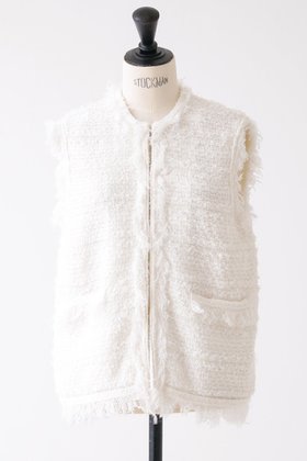 【デザイン ワークス/DESIGN WORKS】のニットツイードジレ 人気、トレンドファッション・服の通販 founy(ファニー) ファッション Fashion レディースファッション Fashion for Women アウター Coat / Outerwear Collection レディースジャケット・軽アウター Jackets シンプル Simple, Minimal ジャケット Jacket, Outerwear タンク Tank Top, Sleeveless Top フリンジ Fringe, Tassel ベスト Vest, Waistcoat |ID:prp329100004347169