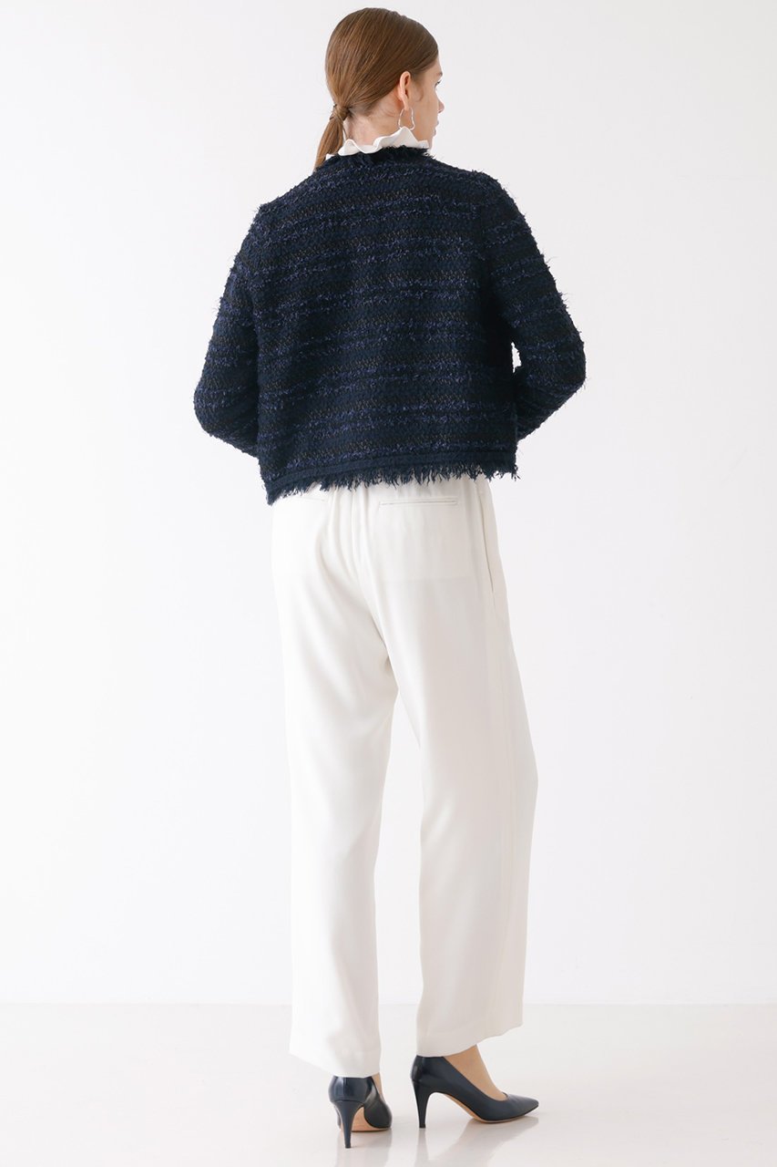 【デザイン ワークス/DESIGN WORKS】のニットツイードジャケット 人気、トレンドファッション・服の通販 founy(ファニー) 　ファッション　Fashion　レディースファッション　Fashion for Women　アウター　Coat / Outerwear Collection　レディースジャケット・軽アウター　Jackets　カーディガン　Cardigan, Knitwear　ジャケット　Jacket, Outerwear　デニム　Denim, Jeans Material　バランス　Balance, Style Balance　ワイド　Wide, Wide Fit　other-5|ID: prp329100004347170 ipo3291000000034956644