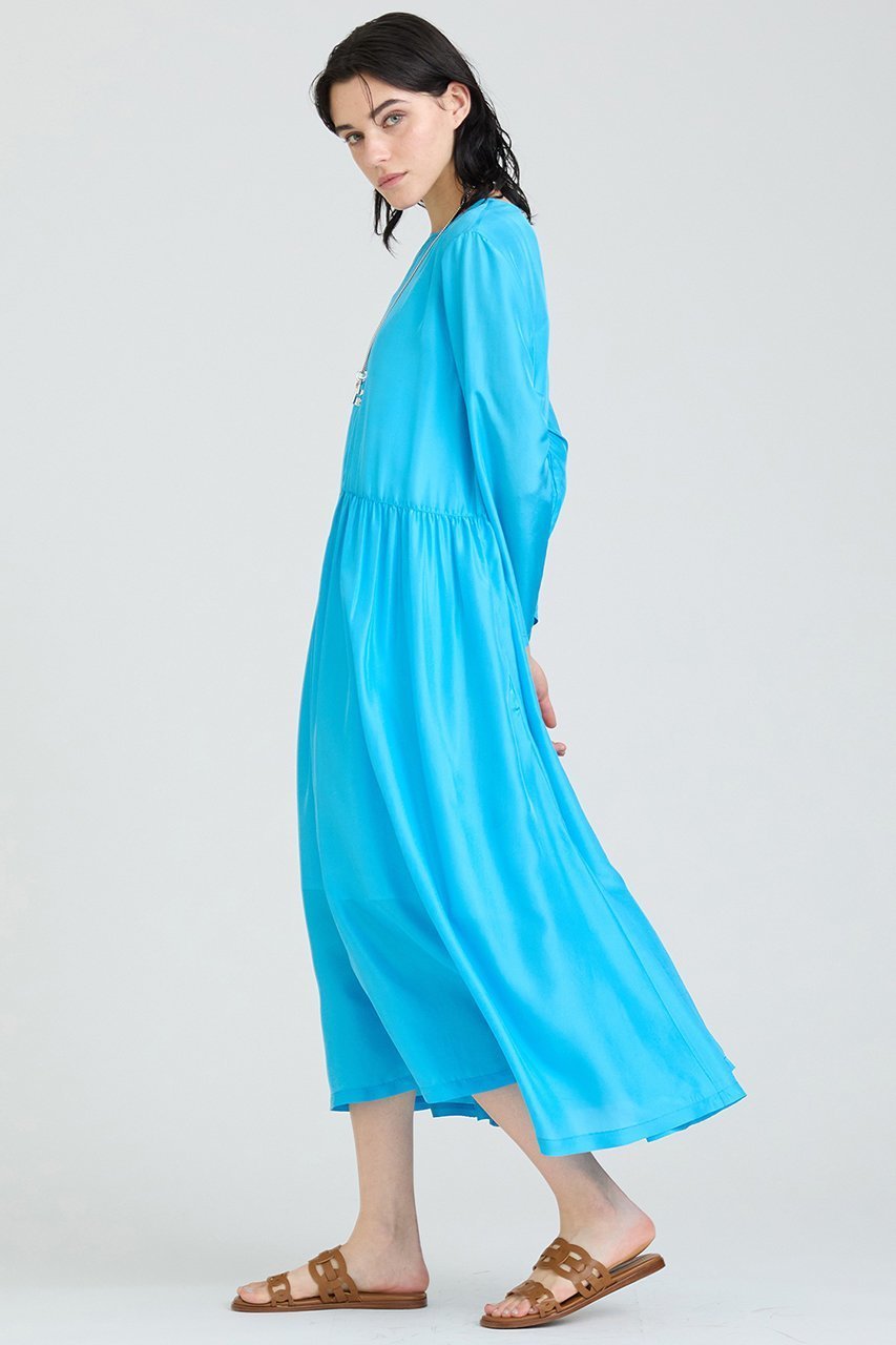【ハウス オブ ロータス/HOUSE OF LOTUS】のシルクハブタエアシンメトリーワンピース 人気、トレンドファッション・服の通販 founy(ファニー) 　ファッション　Fashion　レディースファッション　WOMEN　ワンピース　Dress　チュニック　Tunic　なめらか　Smooth　アシンメトリー　Asymmetry　エレガント 上品　Elegant　ギャザー　Gather　シルク　Silk　チュニック　Tunic　フレア　Flare　ロング　Long　other-7|ID: prp329100004347993 ipo3291000000031352248