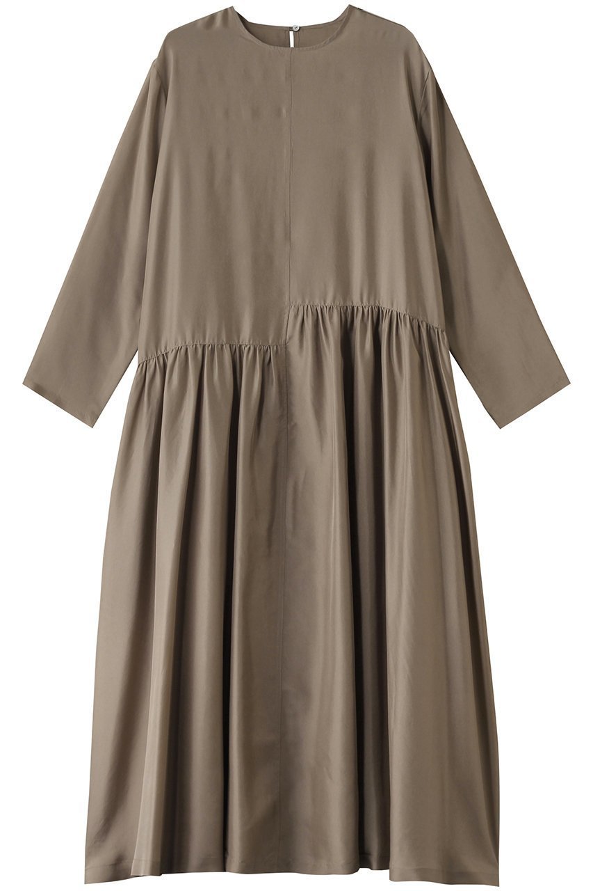 【ハウス オブ ロータス/HOUSE OF LOTUS】のシルクハブタエアシンメトリーワンピース 人気、トレンドファッション・服の通販 founy(ファニー) 　ファッション　Fashion　レディースファッション　Fashion for Women　ワンピース　Dresses　チュニック　Tunic Tops & Dresses　なめらか　Smooth, Silky Texture　アシンメトリー　Asymmetrical Style　エレガント 上品　Elegant　ギャザー　Gathered, Ruffled　シルク　Silk, 100% Silk　チュニック　Tunic, Long Top　フレア　Flare, Flared　ロング　Long, Long-Length　 other-1|ID: prp329100004347993 ipo3291000000034952474