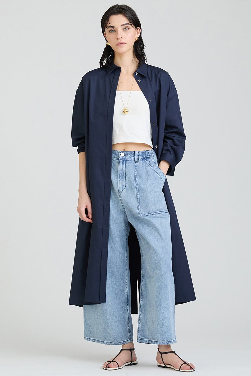 【ハウス オブ ロータス/HOUSE OF LOTUS】のコットンサテンシャツワンピース 人気、トレンドファッション・服の通販 founy(ファニー) 　ファッション　Fashion　レディースファッション　WOMEN　ワンピース　Dress　シャツワンピース　Shirt Dresses　チュニック　Tunic　サテン　Satin　シンプル　Simple　チュニック　Tunic　フォルム　Form　プリーツ　Pleats　ボックス　Box　ポケット　Pocket　ロング　Long　エレガント 上品　Elegant　other-2|ID: prp329100004348003 ipo3291000000031352327