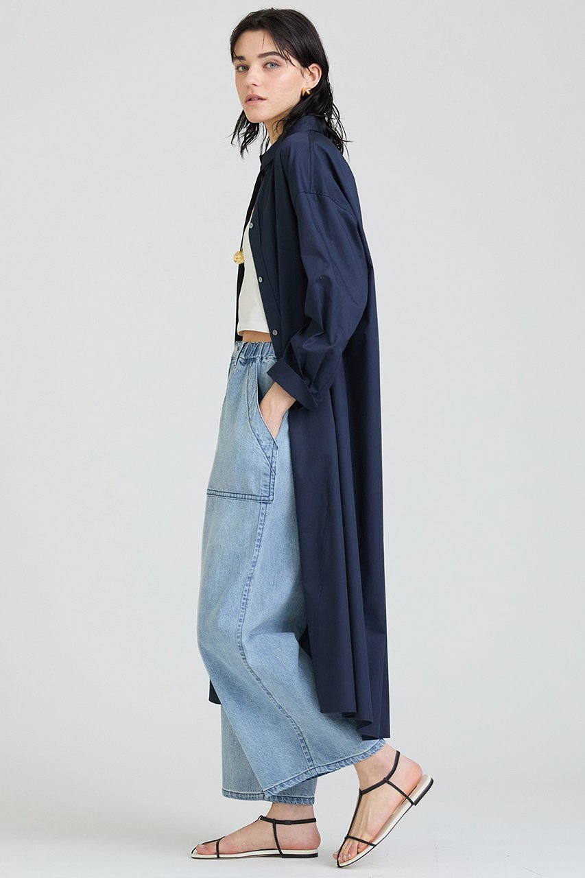 【ハウス オブ ロータス/HOUSE OF LOTUS】のコットンサテンシャツワンピース 人気、トレンドファッション・服の通販 founy(ファニー) 　ファッション　Fashion　レディースファッション　WOMEN　ワンピース　Dress　シャツワンピース　Shirt Dresses　チュニック　Tunic　サテン　Satin　シンプル　Simple　チュニック　Tunic　フォルム　Form　プリーツ　Pleats　ボックス　Box　ポケット　Pocket　ロング　Long　エレガント 上品　Elegant　other-3|ID: prp329100004348003 ipo3291000000031352328