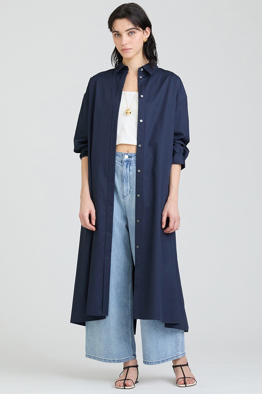 【ハウス オブ ロータス/HOUSE OF LOTUS】のコットンサテンシャツワンピース 人気、トレンドファッション・服の通販 founy(ファニー) 　ファッション　Fashion　レディースファッション　Fashion for Women　ワンピース　Dresses　シャツワンピース / 1枚で着映えコーデ　Shirt Dresses　チュニック　Tunic Tops & Dresses　サテン　Satin, Glossy Fabric　シンプル　Simple, Minimal　チュニック　Tunic, Long Top　フォルム　Silhouette, Form　プリーツ　Pleats, Pleated　ボックス　Boxy, Box Shape　ロング　Long, Long-Length　エレガント 上品　Elegant　other-5|ID: prp329100004348003 ipo3291000000032870142