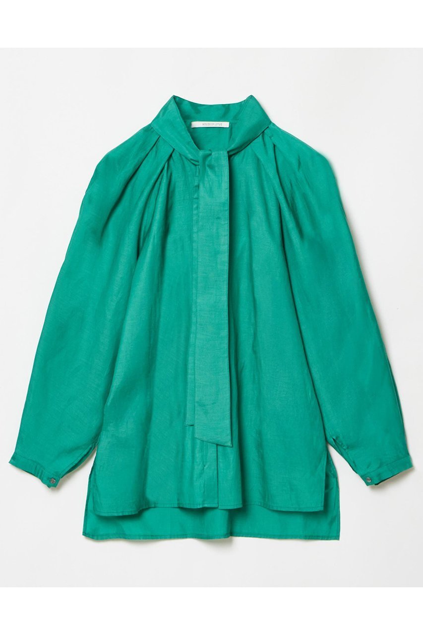 【ハウス オブ ロータス/HOUSE OF LOTUS】のダスティーツイルフォルムスリーブブラウス インテリア・キッズ・メンズ・レディースファッション・服の通販 founy(ファニー) 　ファッション　Fashion　レディースファッション　Fashion for Women　トップス・カットソー　Cut & Sew Tops　シャツ・ブラウス・オフィスカジュアル　Elegant Blouses & Button-Ups　コンパクト　Compact, Small Size　スリーブ　Sleeve, Long Sleeve / Short Sleeve　ロング　Long, Long-Length　ヴィンテージ　Vintage Style　グリーン|ID: prp329100004348006 ipo3291000000034952424