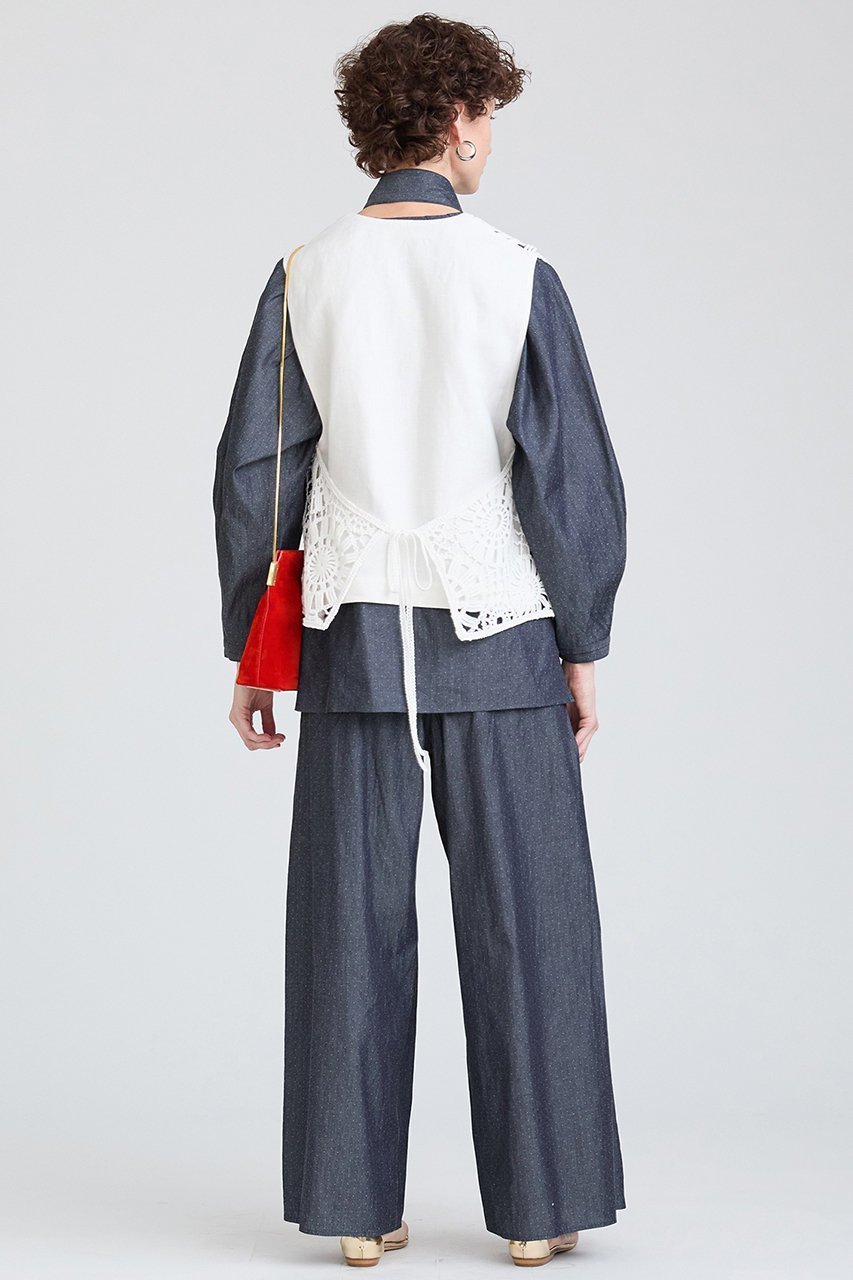 【ハウス オブ ロータス/HOUSE OF LOTUS】のデニムドビータックパンツ 人気、トレンドファッション・服の通販 founy(ファニー) 　ファッション　Fashion　レディースファッション　Fashion for Women　パンツ　Pants & Trousers　デニムパンツ・ジーンズ・美脚デニム　Denim Jeans & Pants　イタリア　Italy　インディゴ　Indigo Denim　デニム　Denim, Jeans Material　フロント　Front, Front Design　ボックス　Boxy, Box Shape　リラックス　Relax, Relaxed Fit　エレガント 上品　Elegant　other-6|ID: prp329100004348007 ipo3291000000034952441