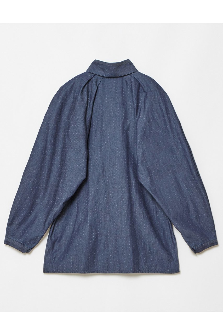 【ハウス オブ ロータス/HOUSE OF LOTUS】のデニムドビーフォルムスリーブブラウス 人気、トレンドファッション・服の通販 founy(ファニー) 　ファッション　Fashion　レディースファッション　Fashion for Women　トップス・カットソー　Cut & Sew Tops　シャツ・ブラウス・オフィスカジュアル　Elegant Blouses & Button-Ups　イタリア　Italy　インディゴ　Indigo Denim　エレガント 上品　Elegant　スリーブ　Sleeve, Long Sleeve / Short Sleeve　デニム　Denim, Jeans Material　ロング　Long, Long-Length　再入荷　Restock / Back in Stock　other-2|ID: prp329100004348008 ipo3291000000032846250