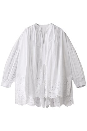 【ハウス オブ ロータス/HOUSE OF LOTUS】のシフリーチュニックブラウス 人気、トレンドファッション・服の通販 founy(ファニー) ファッション Fashion レディースファッション Fashion for Women トップス・カットソー Cut & Sew Tops シャツ・ブラウス・オフィスカジュアル Elegant Blouses & Button-Ups インド Indian Textile スカラップ Scallop, Scalloped Edge スピンドル Spindle, Drawcord スリーブ Sleeve, Long Sleeve / Short Sleeve チュニック Tunic, Long Top フラワー Flower, Floral モチーフ Motif, Design Theme ロング Long, Long-Length エレガント 上品 Elegant |ID:prp329100004348012