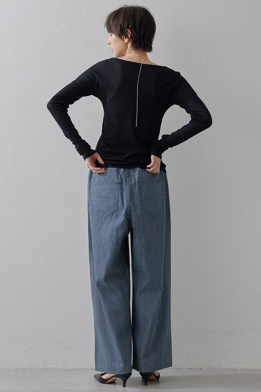 【ウィムガゼット/Whim Gazette】の【THE PAUSE】ラップパンツ 人気、トレンドファッション・服の通販 founy(ファニー) 　ファッション　Fashion　レディースファッション　Fashion for Women　パンツ　Pants & Trousers　ストライプ　Stripe, Striped Pattern　デニム　Denim, Jeans Material　フロント　Front, Front Design　ラップ　Wrap, Wrap Design　other-4|ID: prp329100004348047 ipo3291000000032914408