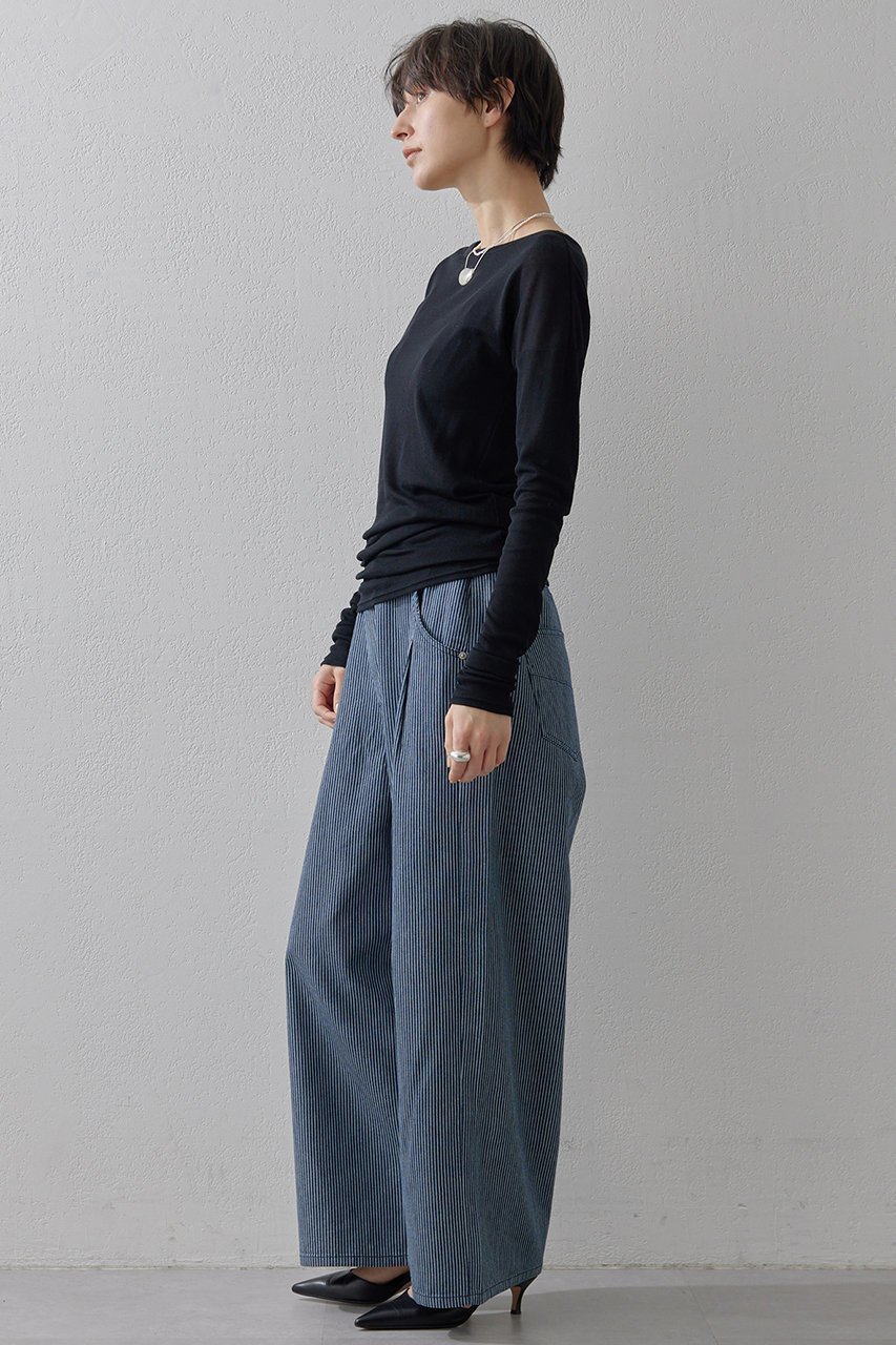 【ウィムガゼット/Whim Gazette】の【THE PAUSE】ラップパンツ 人気、トレンドファッション・服の通販 founy(ファニー) 　ファッション　Fashion　レディースファッション　Fashion for Women　パンツ　Pants & Trousers　ストライプ　Stripe, Striped Pattern　デニム　Denim, Jeans Material　フロント　Front, Front Design　ラップ　Wrap, Wrap Design　other-3|ID: prp329100004348047 ipo3291000000036099972