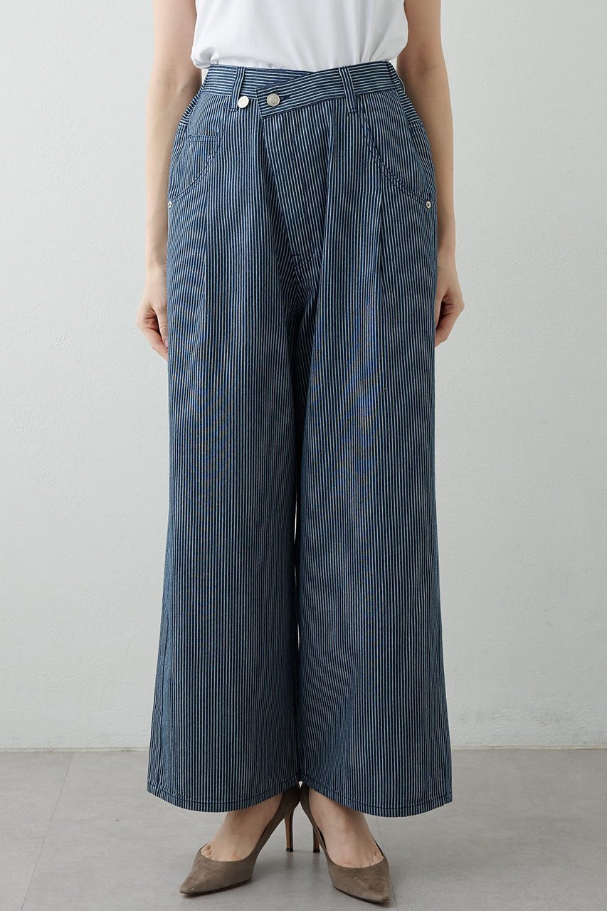 【ウィムガゼット/Whim Gazette】の【THE PAUSE】ラップパンツ 人気、トレンドファッション・服の通販 founy(ファニー) 　ファッション　Fashion　レディースファッション　Fashion for Women　パンツ　Pants & Trousers　ストライプ　Stripe, Striped Pattern　デニム　Denim, Jeans Material　フロント　Front, Front Design　ラップ　Wrap, Wrap Design　other-7|ID: prp329100004348047 ipo3291000000036099976