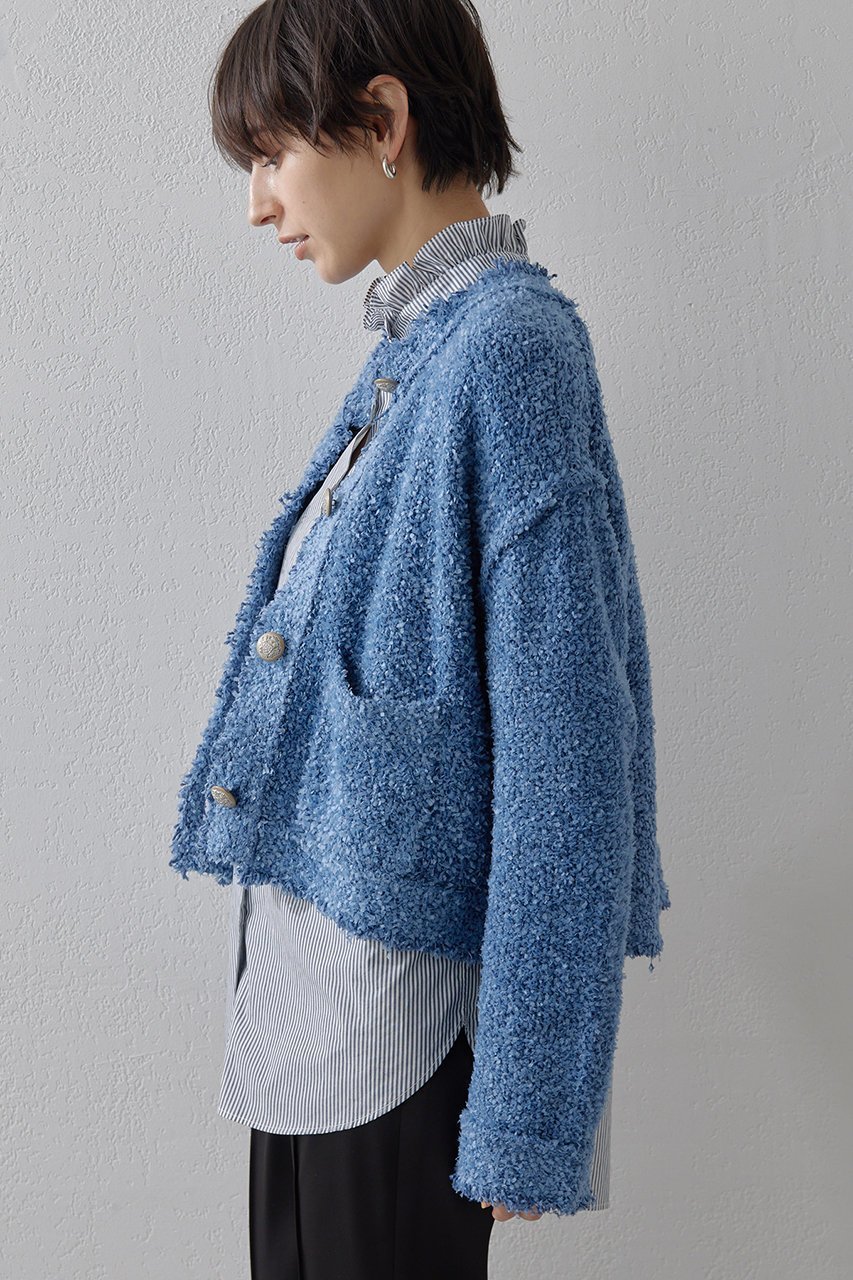 【ウィムガゼット/Whim Gazette】のニットTWEEDYジャケット 人気、トレンドファッション・服の通販 founy(ファニー) 　ファッション　Fashion　レディースファッション　Fashion for Women　アウター　Coat / Outerwear Collection　レディースジャケット・軽アウター　Jackets　おすすめ　Recommended / Our Picks　ジャケット　Jacket, Outerwear　ストレッチ　Stretch, Stretchy Fabric　ツイード　Twill, Twill Weave　デニム　Denim, Jeans Material　バランス　Balance, Style Balance　フォーマル　Formal, Dressy　ボトム　Bottoms, Lower Wear　other-3|ID: prp329100004348060 ipo3291000000032919206