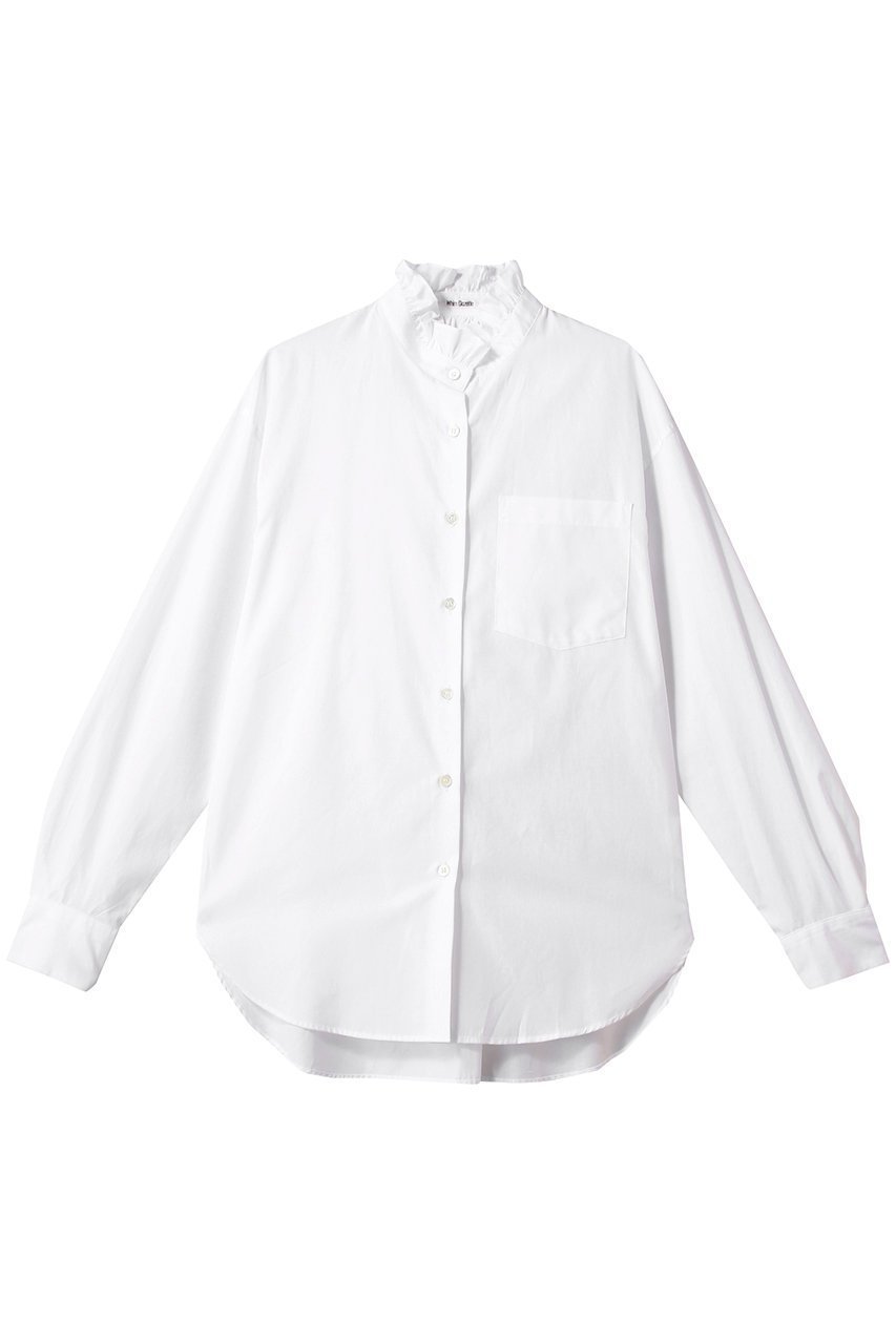 【ウィムガゼット/Whim Gazette】のネックギャザーシャツ インテリア・キッズ・メンズ・レディースファッション・服の通販 founy(ファニー) 　ファッション　Fashion　レディースファッション　Fashion for Women　トップス・カットソー　Cut & Sew Tops　シャツ・ブラウス・オフィスカジュアル　Elegant Blouses & Button-Ups　なめらか　Smooth, Silky Texture　クラシカル　Classical, Vintage-Inspired　コンパクト　Compact, Small Size　シンプル　Simple, Minimal　スタンド　Stand Collar, Upright Stand　ストライプ　Stripe, Striped Pattern　スリーブ　Sleeve, Long Sleeve / Short Sleeve　フリル　Frill, Ruffle　ブロード　Broadcloth, Fine Cotton　ベーシック　Basic, Essential　ポケット　Pocket, Pocket Detail　ロング　Long, Long-Length　ロンドン　London Style, British Inspired　エレガント 上品　Elegant　オフホワイト|ID: prp329100004348063 ipo3291000000032855671