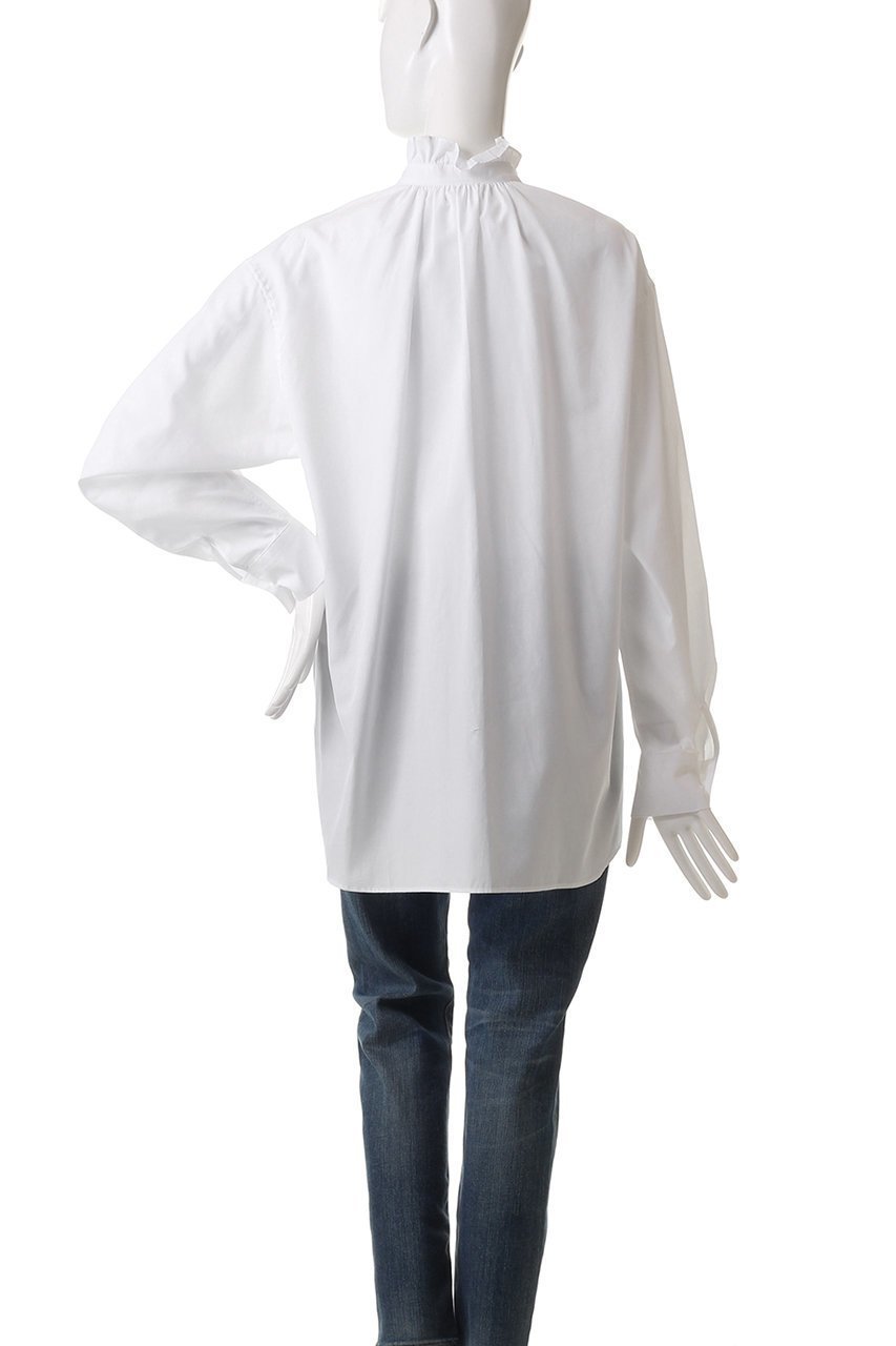 【ウィムガゼット/Whim Gazette】のネックギャザーシャツ 人気、トレンドファッション・服の通販 founy(ファニー) 　ファッション　Fashion　レディースファッション　Fashion for Women　トップス・カットソー　Cut & Sew Tops　シャツ・ブラウス・オフィスカジュアル　Elegant Blouses & Button-Ups　なめらか　Smooth, Silky Texture　クラシカル　Classical, Vintage-Inspired　コンパクト　Compact, Small Size　シンプル　Simple, Minimal　スタンド　Stand Collar, Upright Stand　ストライプ　Stripe, Striped Pattern　スリーブ　Sleeve, Long Sleeve / Short Sleeve　フリル　Frill, Ruffle　ブロード　Broadcloth, Fine Cotton　ベーシック　Basic, Essential　ポケット　Pocket, Pocket Detail　ロング　Long, Long-Length　ロンドン　London Style, British Inspired　エレガント 上品　Elegant　other-4|ID: prp329100004348063 ipo3291000000032855686