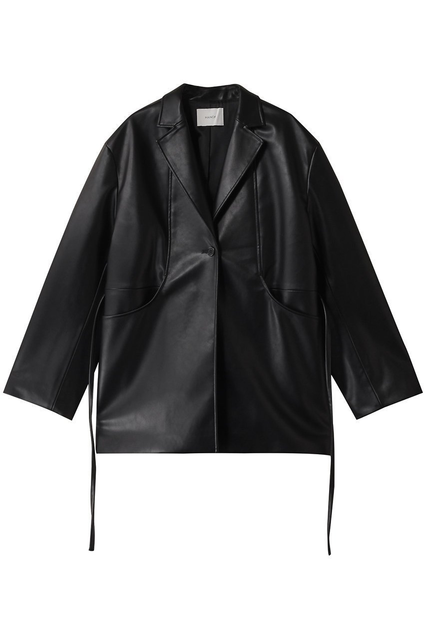 【マノフ/MANOF】のFAUX LEATHER JACKET/コート 人気、トレンドファッション・服の通販 founy(ファニー) 　ファッション　Fashion　レディースファッション　Fashion for Women　アウター　Coat / Outerwear Collection　コート・ロングコート・ピーコート　Long Coats, Peacoats & More　レディースジャケット・軽アウター　Jackets　ジャケット　Jacket, Outerwear　トレンド　Trend, Trending Now　フェイクレザー　Faux Leather, PU Leather　ポケット　Pocket, Pocket Detail　 other-1|ID: prp329100004349111 ipo3291000000032919761