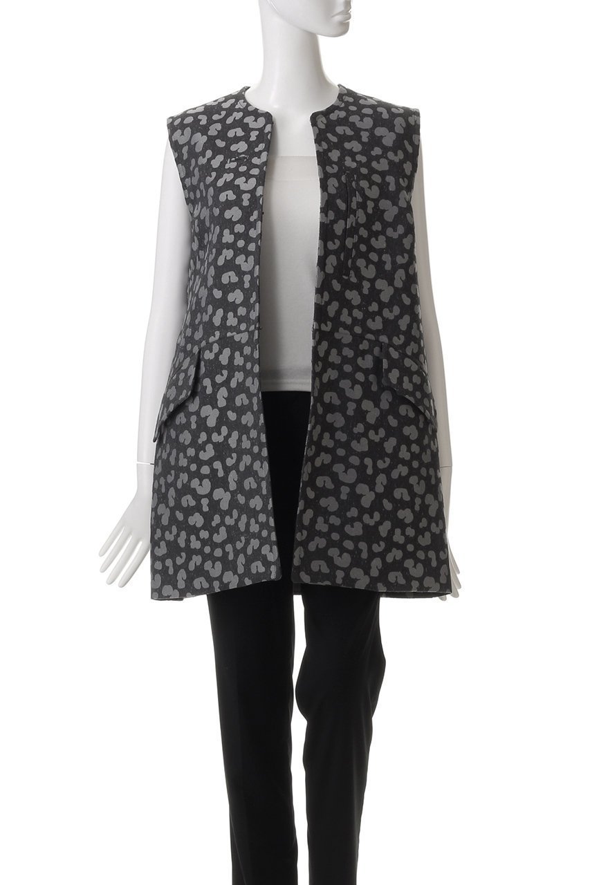 【クラネ/CLANE】のLINEN LEOPARD GILET/ジレ・ベスト 人気、トレンドファッション・服の通販 founy(ファニー) 　ファッション　Fashion　レディースファッション　WOMEN　アウター　Coat Outerwear　ジャケット　Jackets　ジャカード　Jacquard　ジャケット　Jacket　ノースリーブ　No Sleeve　フォルム　Form　ベスト　Vest　マニッシュ　Mannish　レオパード　Leopard　other-7|ID: prp329100004349112 ipo3291000000031351589