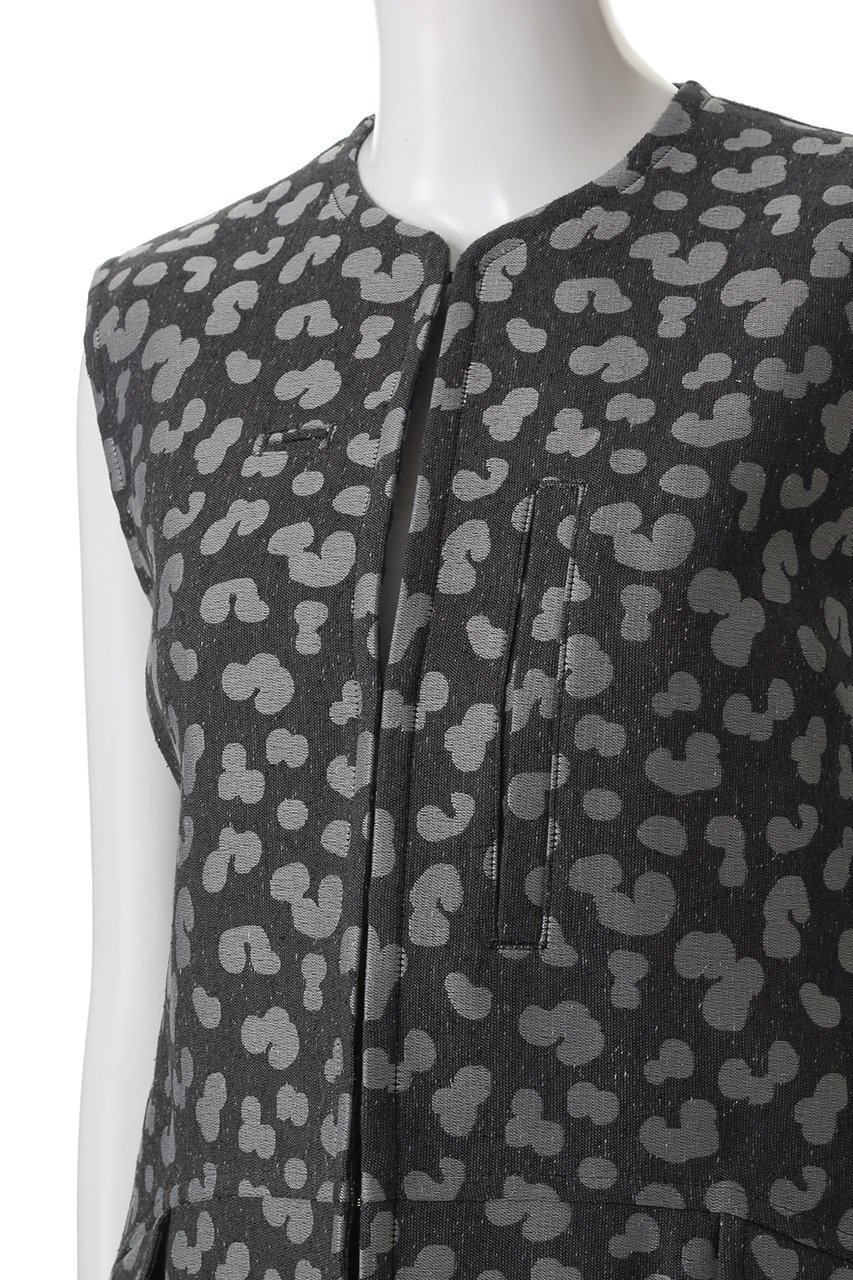 【クラネ/CLANE】のLINEN LEOPARD GILET/ジレ・ベスト 人気、トレンドファッション・服の通販 founy(ファニー) 　ファッション　Fashion　レディースファッション　Fashion for Women　アウター　Coat / Outerwear Collection　レディースジャケット・軽アウター　Jackets　ジャカード／ジャガード　Jacquard, Woven Pattern　ジャケット　Jacket, Outerwear　ノースリーブ　Sleeveless, No-Sleeve　フォルム　Silhouette, Form　ベスト　Vest, Waistcoat　マニッシュ　Mannish, Boyish　レオパード　Leopard, Animal Print　other-5|ID: prp329100004349112 ipo3291000000032920000