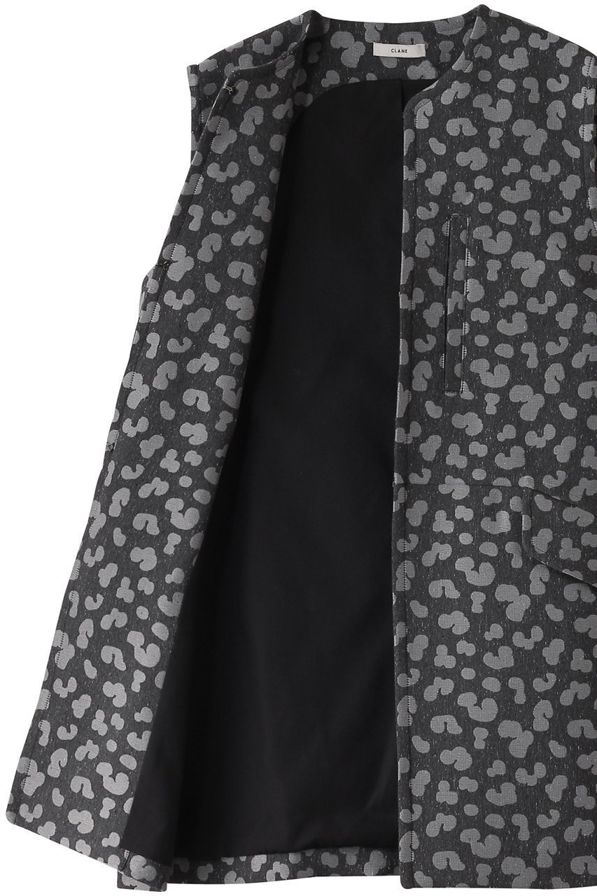 【クラネ/CLANE】のLINEN LEOPARD GILET/ジレ・ベスト 人気、トレンドファッション・服の通販 founy(ファニー) 　ファッション　Fashion　レディースファッション　Fashion for Women　アウター　Coat / Outerwear Collection　レディースジャケット・軽アウター　Jackets　ジャカード／ジャガード　Jacquard, Woven Pattern　ジャケット　Jacket, Outerwear　ノースリーブ　Sleeveless, No-Sleeve　フォルム　Silhouette, Form　ベスト　Vest, Waistcoat　マニッシュ　Mannish, Boyish　レオパード　Leopard, Animal Print　other-6|ID: prp329100004349112 ipo3291000000032920010