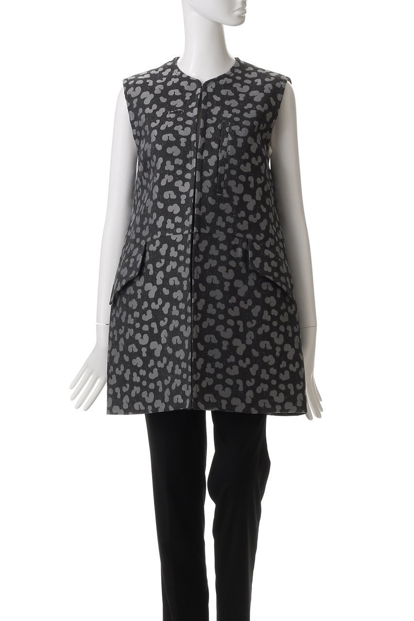 【クラネ/CLANE】のLINEN LEOPARD GILET/ジレ・ベスト 人気、トレンドファッション・服の通販 founy(ファニー) 　ファッション　Fashion　レディースファッション　Fashion for Women　アウター　Coat / Outerwear Collection　レディースジャケット・軽アウター　Jackets　ジャカード／ジャガード　Jacquard, Woven Pattern　ジャケット　Jacket, Outerwear　ノースリーブ　Sleeveless, No-Sleeve　フォルム　Silhouette, Form　ベスト　Vest, Waistcoat　マニッシュ　Mannish, Boyish　レオパード　Leopard, Animal Print　other-2|ID: prp329100004349112 ipo3291000000034956565