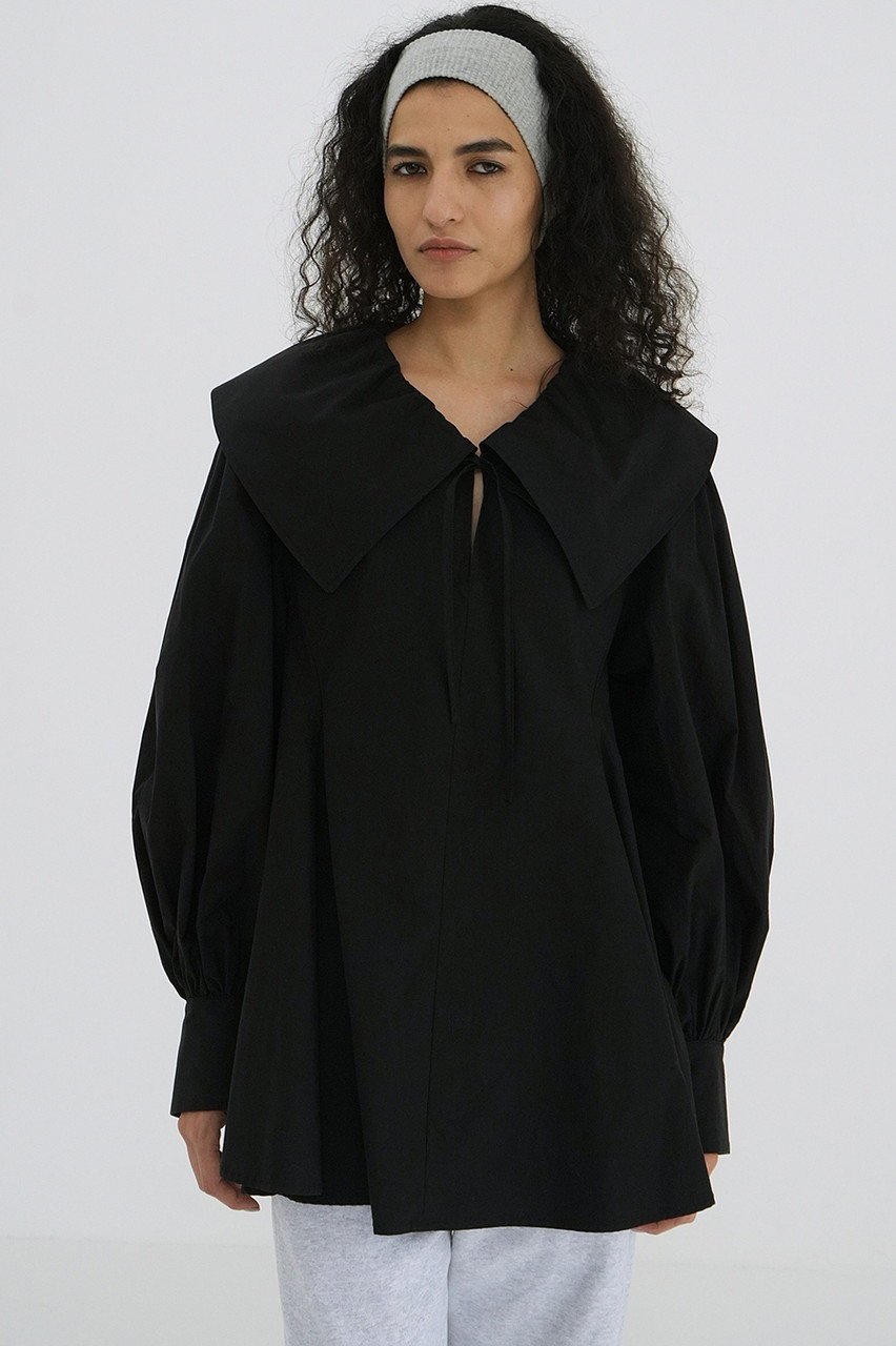 【クラネ/CLANE】のBIG COLLAR DRAWSTRING BLOUSE/シャツ 人気、トレンドファッション・服の通販 founy(ファニー) 　ファッション　Fashion　レディースファッション　WOMEN　トップス・カットソー　Tops/Tshirt　シャツ/ブラウス　Shirts/Blouses　シェイプ　Shape　スリーブ　Sleeve　デニム　Denim　トレンド　Trend　フレア　Flare　ボトム　Bottom　ロング　Long　ワイド　Wide　other-8|ID: prp329100004349114 ipo3291000000031351614