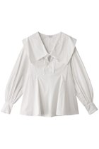 【クラネ/CLANE】のBIG COLLAR DRAWSTRING BLOUSE/シャツ 人気、トレンドファッション・服の通販 founy(ファニー) ファッション Fashion レディースファッション Fashion for Women トップス・カットソー Cut & Sew Tops シャツ・ブラウス・オフィスカジュアル Elegant Blouses & Button-Ups シェイプ Shape, Slim Fit スリーブ Sleeve, Long Sleeve / Short Sleeve デニム Denim, Jeans Material トレンド Trend, Trending Now フレア Flare, Flared ボトム Bottoms, Lower Wear ロング Long, Long-Length ワイド Wide, Wide Fit thumbnail WHITE|ID: prp329100004349114 ipo3291000000032874306