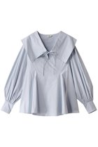 【クラネ/CLANE】のBIG COLLAR DRAWSTRING BLOUSE/シャツ 人気、トレンドファッション・服の通販 founy(ファニー) ファッション Fashion レディースファッション Fashion for Women トップス・カットソー Cut & Sew Tops シャツ・ブラウス・オフィスカジュアル Elegant Blouses & Button-Ups シェイプ Shape, Slim Fit スリーブ Sleeve, Long Sleeve / Short Sleeve デニム Denim, Jeans Material トレンド Trend, Trending Now フレア Flare, Flared ボトム Bottoms, Lower Wear ロング Long, Long-Length ワイド Wide, Wide Fit thumbnail SAX|ID: prp329100004349114 ipo3291000000032874312