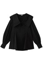 【クラネ/CLANE】のBIG COLLAR DRAWSTRING BLOUSE/シャツ 人気、トレンドファッション・服の通販 founy(ファニー) ファッション Fashion レディースファッション Fashion for Women トップス・カットソー Cut & Sew Tops シャツ・ブラウス・オフィスカジュアル Elegant Blouses & Button-Ups シェイプ Shape, Slim Fit スリーブ Sleeve, Long Sleeve / Short Sleeve デニム Denim, Jeans Material トレンド Trend, Trending Now フレア Flare, Flared ボトム Bottoms, Lower Wear ロング Long, Long-Length ワイド Wide, Wide Fit thumbnail BLACK|ID: prp329100004349114 ipo3291000000032874318