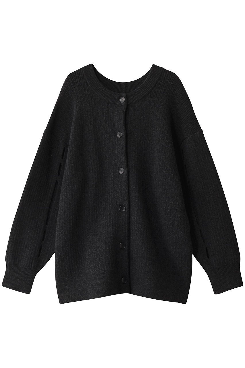 【クラネ/CLANE】のW FACE COLOR MIX HOLE SLEEVE C/D/ニットカーディガン インテリア・キッズ・メンズ・レディースファッション・服の通販 founy(ファニー) 　ファッション　Fashion　レディースファッション　Fashion for Women　トップス・カットソー　Cut & Sew Tops　ニット　Knit Tops & Sweaters　カーディガン・羽織り　Layered Style Cardigans　カーディガン　Cardigan, Knitwear　定番　Standard, Basic Item　無地　Plain, Solid Color　BLACK|ID: prp329100004349115 ipo3291000000032955589