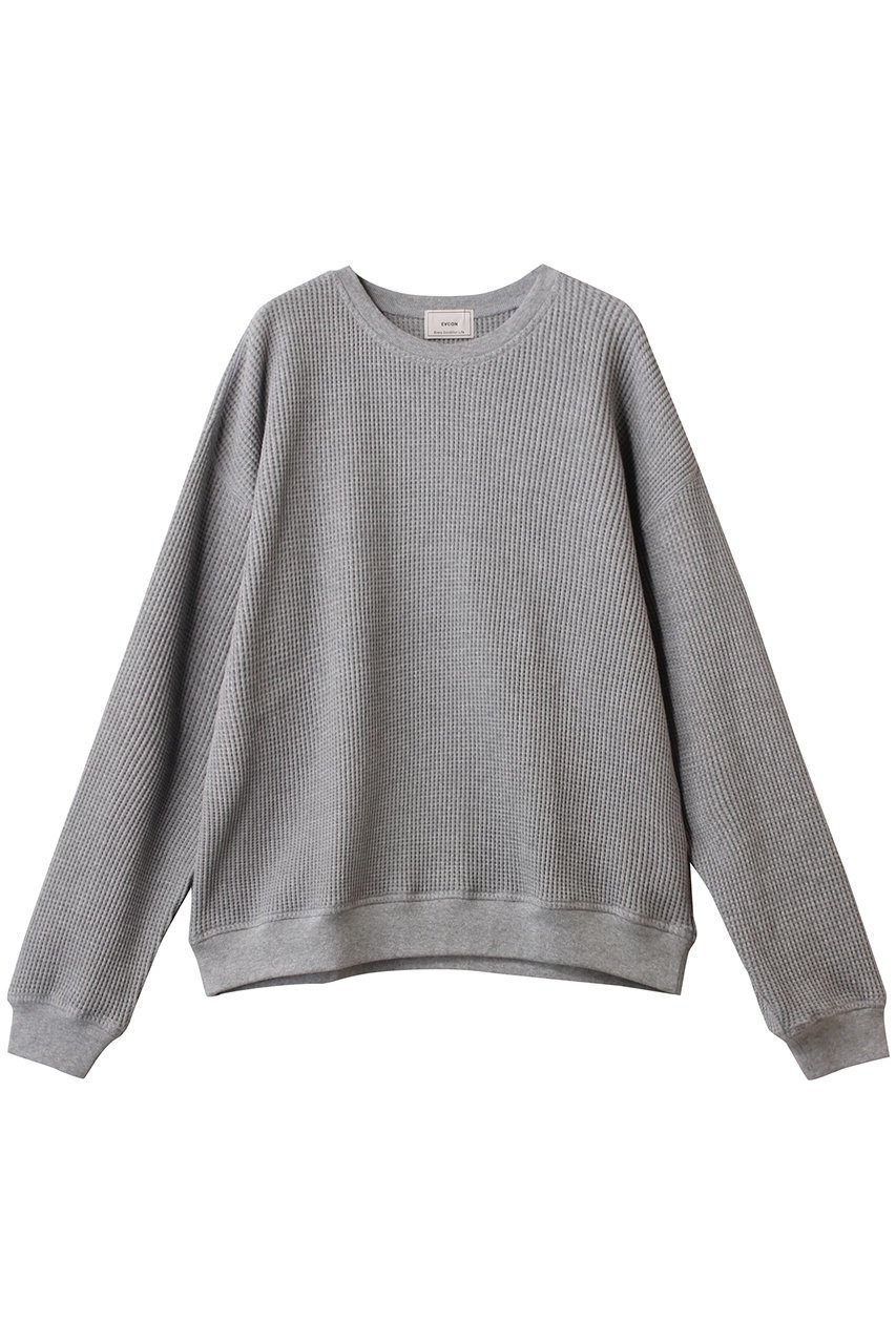 【エビコン/EVCON】の【UNISEX】WAFFLE CREW NECK/カットソー インテリア・キッズ・メンズ・レディースファッション・服の通販 founy(ファニー) 　ファッション　Fashion　レディースファッション　Fashion for Women　トップス・カットソー　Cut & Sew Tops　シャツ・ブラウス・オフィスカジュアル　Elegant Blouses & Button-Ups　ロングTシャツ・Tシャツ　Longline T-Shirts & Tees　カットソー・ベーシックTシャツ　Cut-and-Sewn Tops / Stretch Tees & Basics　ユニセックス　Unisex, Genderless　カットソー　Cut and Sewn Top　スリーブ　Sleeve, Long Sleeve / Short Sleeve　ロング　Long, Long-Length　ワッフル　Waffle, Waffle Knit　GRAY|ID: prp329100004349122 ipo3291000000032883628