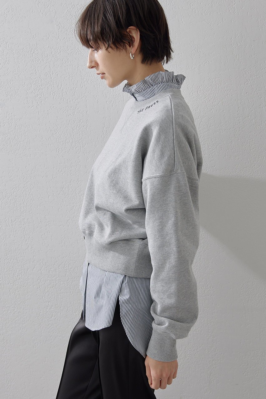 【ウィムガゼット/Whim Gazette】の【THE PAUSE】ネックシシュウスウェットプルオーバー 人気、トレンドファッション・服の通販 founy(ファニー) 　ファッション　Fashion　レディースファッション　Fashion for Women　トップス・カットソー　Cut & Sew Tops　シャツ・ブラウス・オフィスカジュアル　Elegant Blouses & Button-Ups　レディースパーカー・カジュアルフーディー　Casual Hoodies & Sweatshirts　ロングTシャツ・Tシャツ　Longline T-Shirts & Tees　カジュアルプルオーバー・ニットトップス　Pullovers & Knit Tops / Casual Pullovers　スウェット・クルーネックトップス　Sweatshirts & Crewnecks / Relaxed Fit Sweat Tops　カットソー・ベーシックTシャツ　Cut-and-Sewn Tops / Stretch Tees & Basics　おすすめ　Recommended / Our Picks　カットソー　Cut and Sewn Top　スウェット / スエット　Sweatshirt, Sweatwear　バランス　Balance, Style Balance　フロント　Front, Front Design　ボトム　Bottoms, Lower Wear　other-3|ID: prp329100004349130 ipo3291000000032882169