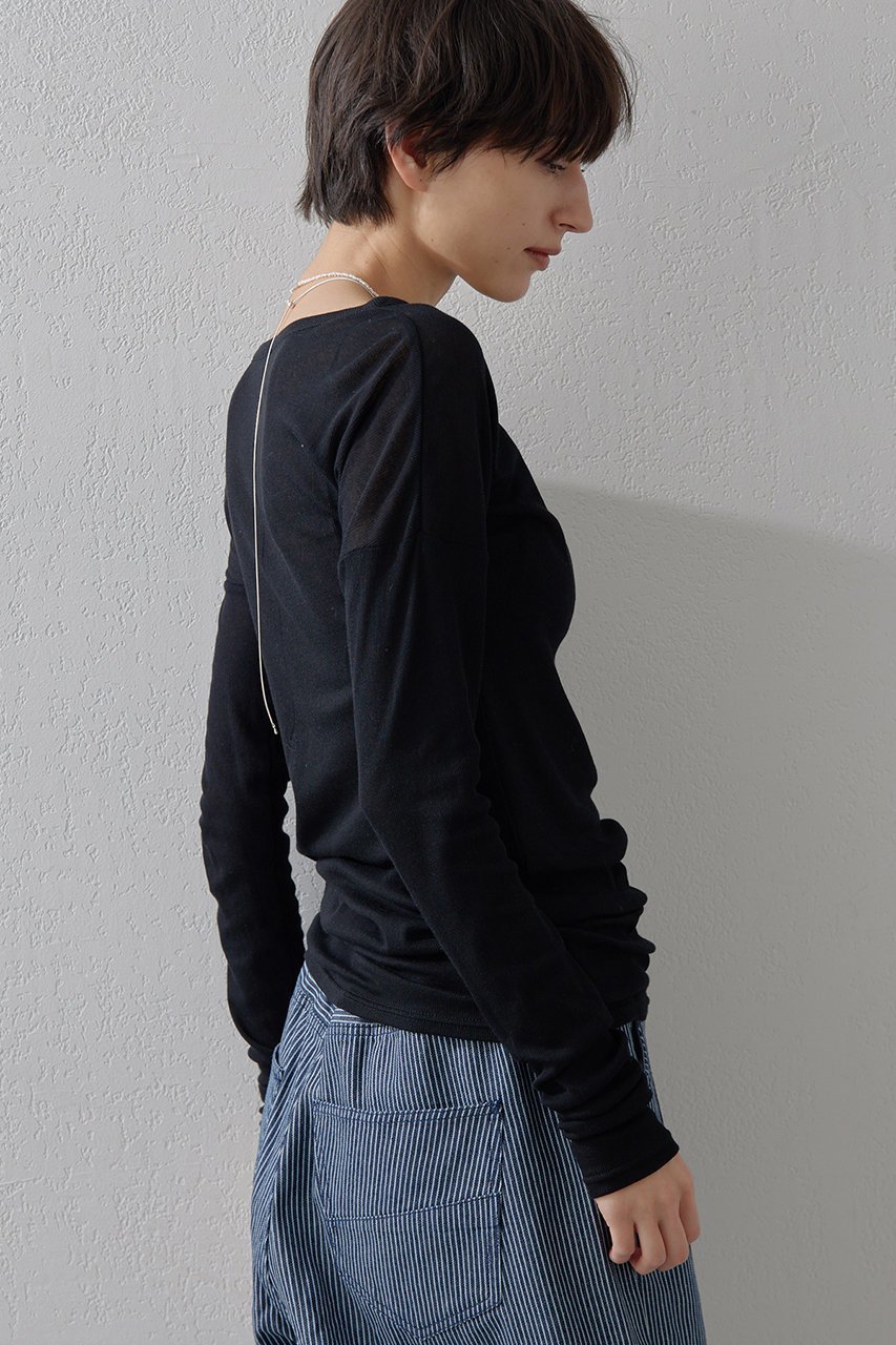【ウィムガゼット/Whim Gazette】の【THE PAUSE】シアーテレコロングTシャツ 人気、トレンドファッション・服の通販 founy(ファニー) 　ファッション　Fashion　レディースファッション　Fashion for Women　トップス・カットソー　Cut & Sew Tops　シャツ・ブラウス・オフィスカジュアル　Elegant Blouses & Button-Ups　ロングTシャツ・Tシャツ　Longline T-Shirts & Tees　カットソー・ベーシックTシャツ　Cut-and-Sewn Tops / Stretch Tees & Basics　インナー　Innerwear　ショルダー　Shoulder, Shoulder Strap　ジャケット　Jacket, Outerwear　スウェット / スエット　Sweatshirt, Sweatwear　スリーブ　Sleeve, Long Sleeve / Short Sleeve　ドロップ　Drop Shoulder, Dropped Style　ロング　Long, Long-Length　長袖　Long Sleeve, Full Sleeve　other-5|ID: prp329100004349131 ipo3291000000032878692