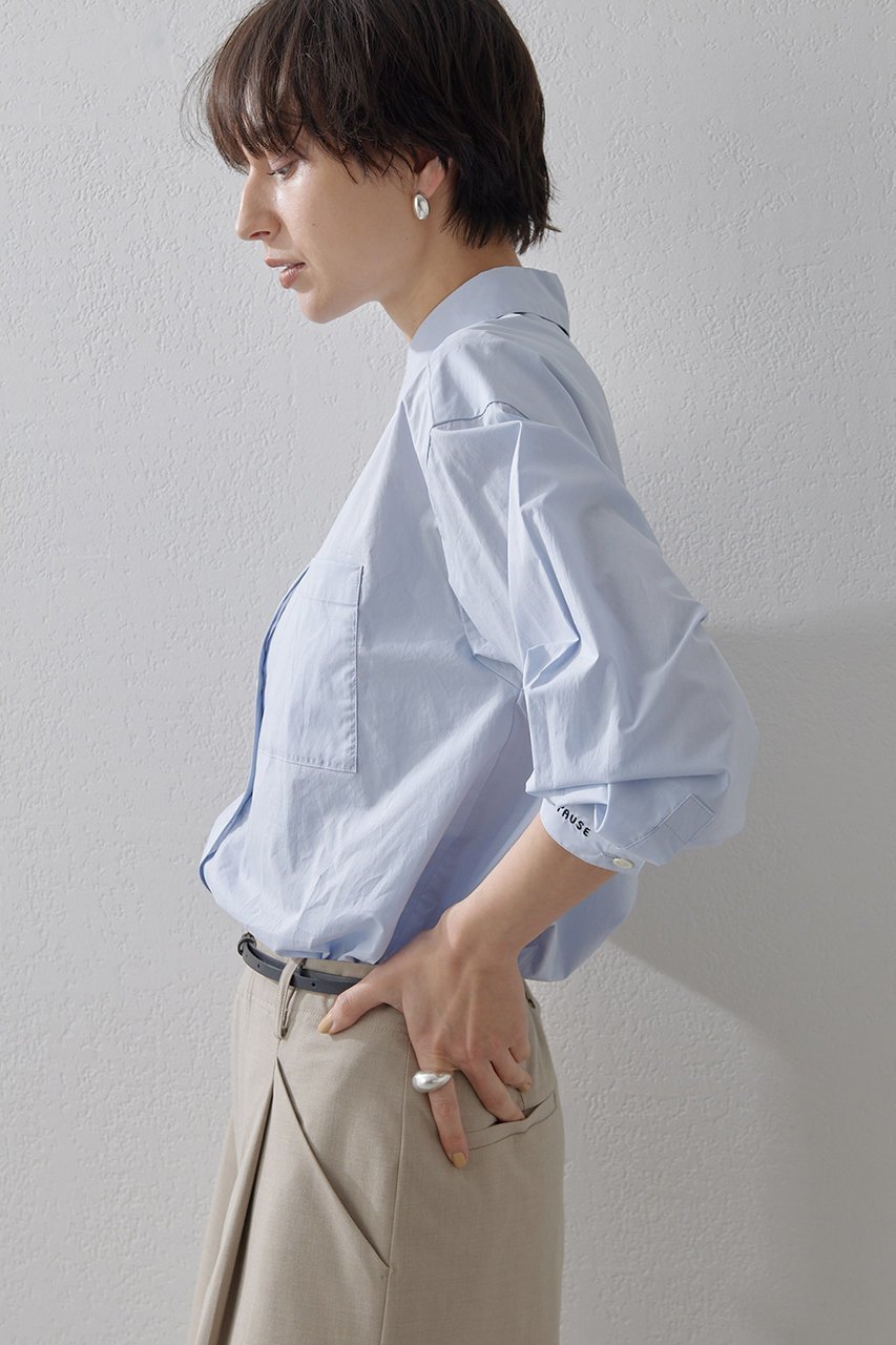 【ウィムガゼット/Whim Gazette】の【THE PAUSE】ソデ刺繍シャツ 人気、トレンドファッション・服の通販 founy(ファニー) 　ファッション　Fashion　レディースファッション　Fashion for Women　トップス・カットソー　Cut & Sew Tops　シャツ・ブラウス・オフィスカジュアル　Elegant Blouses & Button-Ups　ショルダー　Shoulder, Shoulder Strap　スリーブ　Sleeve, Long Sleeve / Short Sleeve　ドロップ　Drop Shoulder, Dropped Style　ベーシック　Basic, Essential　ロング　Long, Long-Length　other-3|ID: prp329100004349133 ipo3291000000032870205