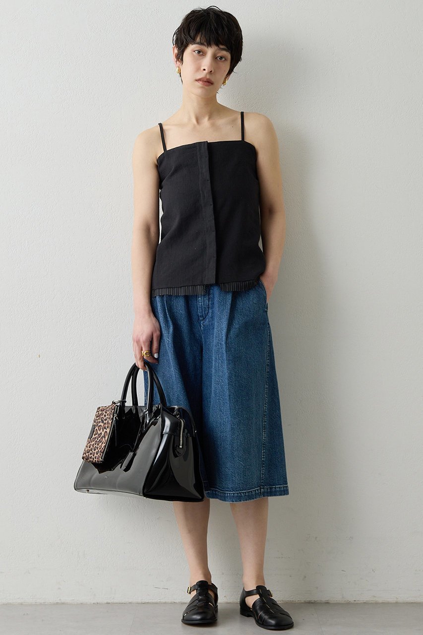 【ウィムガゼット/Whim Gazette】の【THE PAUSE】タックハーフパンツ 人気、トレンドファッション・服の通販 founy(ファニー) 　ファッション　Fashion　レディースファッション　Fashion for Women　パンツ　Pants & Trousers　ショートパンツ・ハーフパンツ　High-Waisted & Relaxed Shorts　ショート　Short, Short Length　ツイル　Twist, Twisted Detail　デニム　Denim, Jeans Material　ハーフ　Half, Half-Length　エレガント 上品　Elegant　other-2|ID: prp329100004349135 ipo3291000000036548044